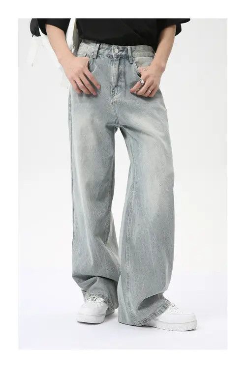 Other Washed light blue straight-leg loose-fitting jeans Size US 32 / EU 48 - 3 Thumbnail