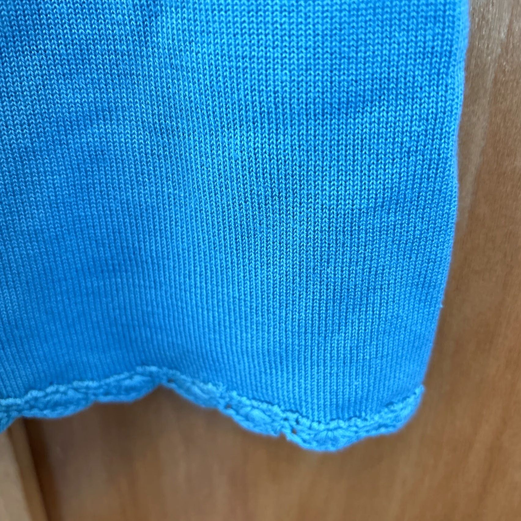 Vintage R.Q.T. Women Top Crochet V Neck Aqua Acrylic 16x21” Y2K Short Cap Sleeve S Blouse Vintage Classic Size S / US 4 / IT 40 - 6 Thumbnail