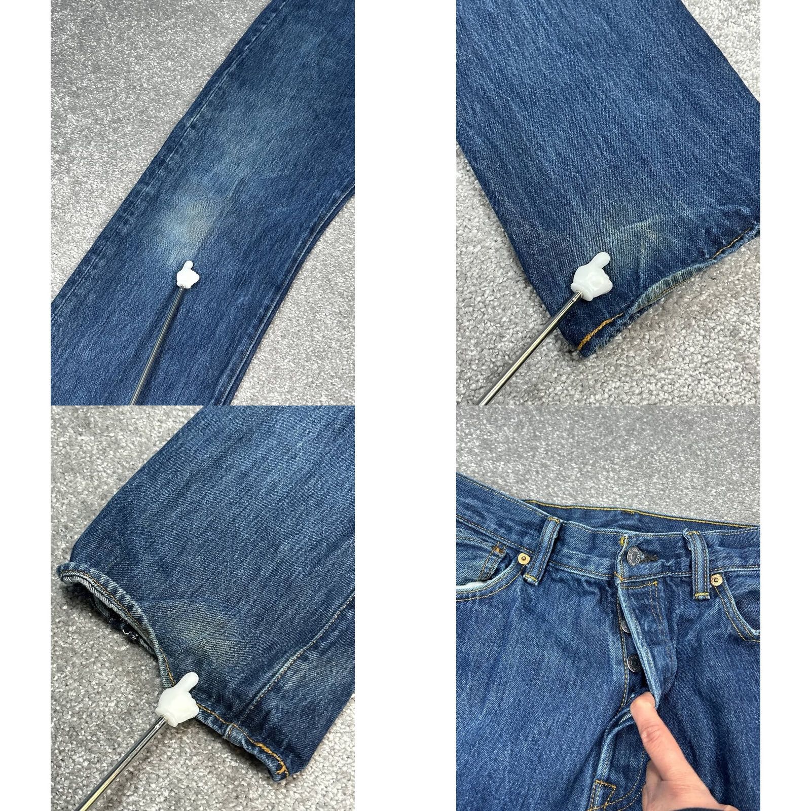 Levi's Levi's 501 Jeans Men 34 Blue Denim Cotton Mid Rise Medium Wash Straight Leg 32x33 Jeans Regular Mens Size US 34 / EU 50 - 8 Thumbnail