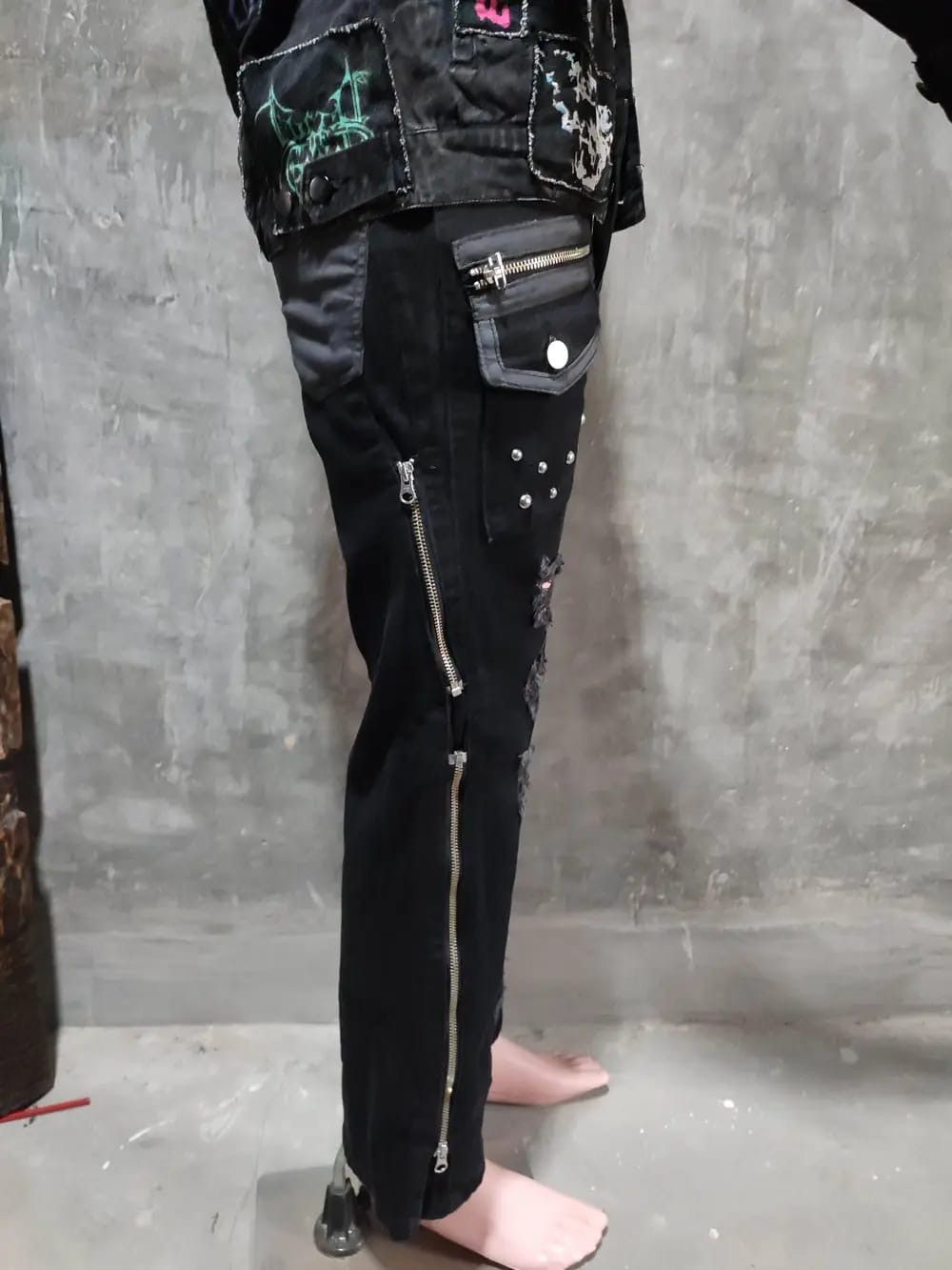 Japanese Brand Sex Pot Revenge Distressed Punk Zipper Pants Size US 29 - 21 Thumbnail