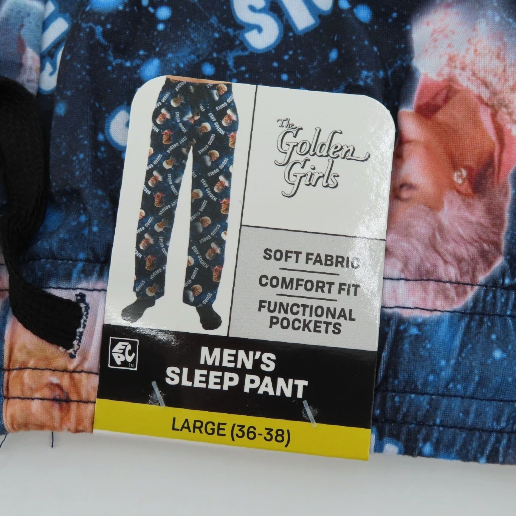 Vintage VINTAGE? No—Bioworld Space Golden Girls Pajama Pants L Blue син Size US 33 - 7 Thumbnail
