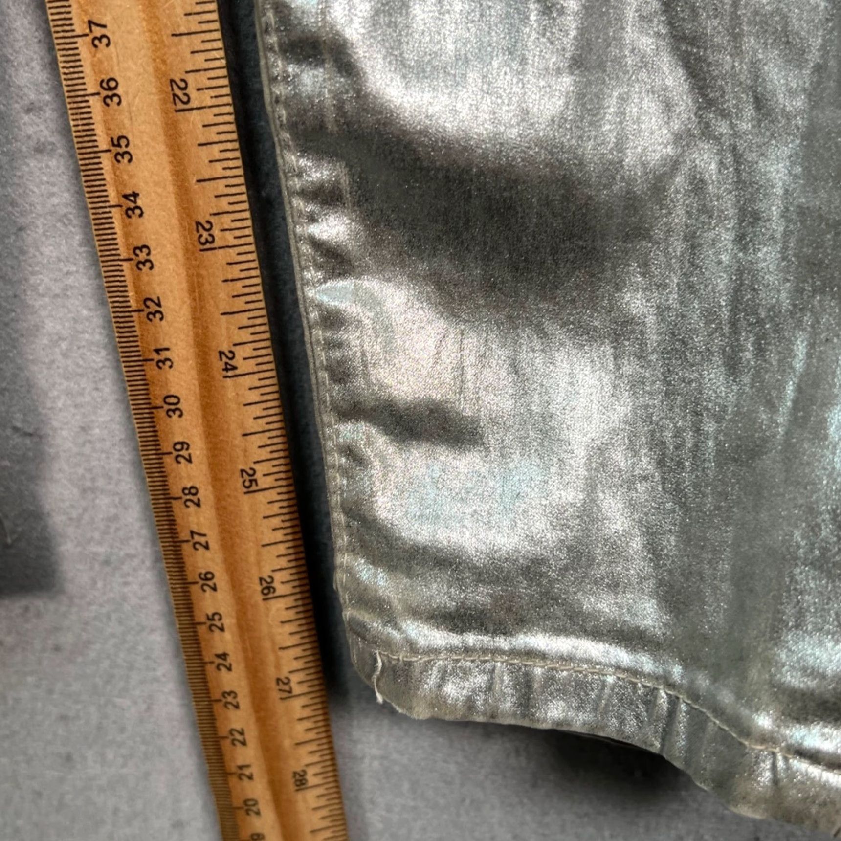 Allsaints AllSaints Womens Jeans Skinny Denim 28 Silver Foil Metallic 5-Pocket Zip Mid Rise Cotton Lyocell USPS Next Day Shipping Womens Size 28" / US 6 / IT 42 - 7 Thumbnail