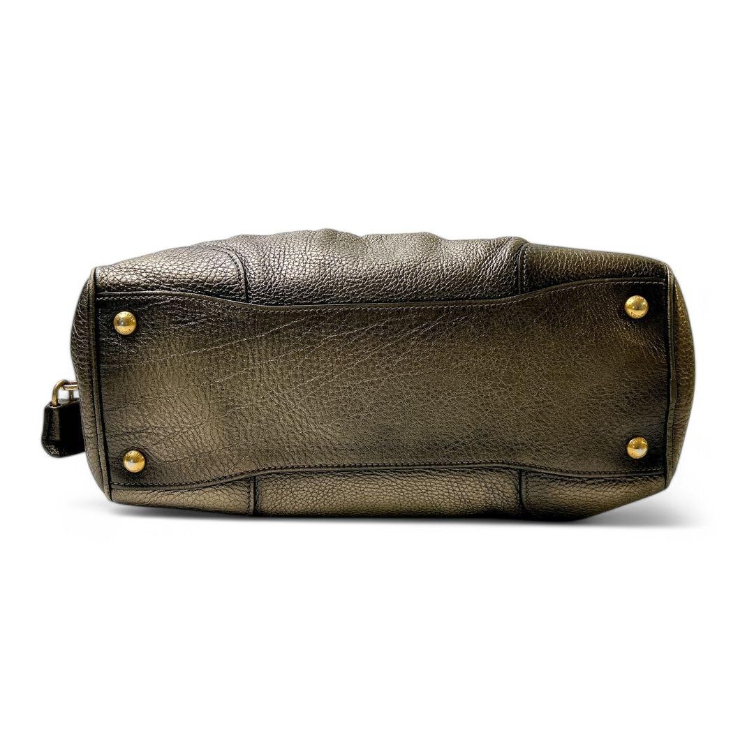 Prada Prada - Vitello Dino Metallic Vintage Leather Handbag Size ONE SIZE - 7 Thumbnail