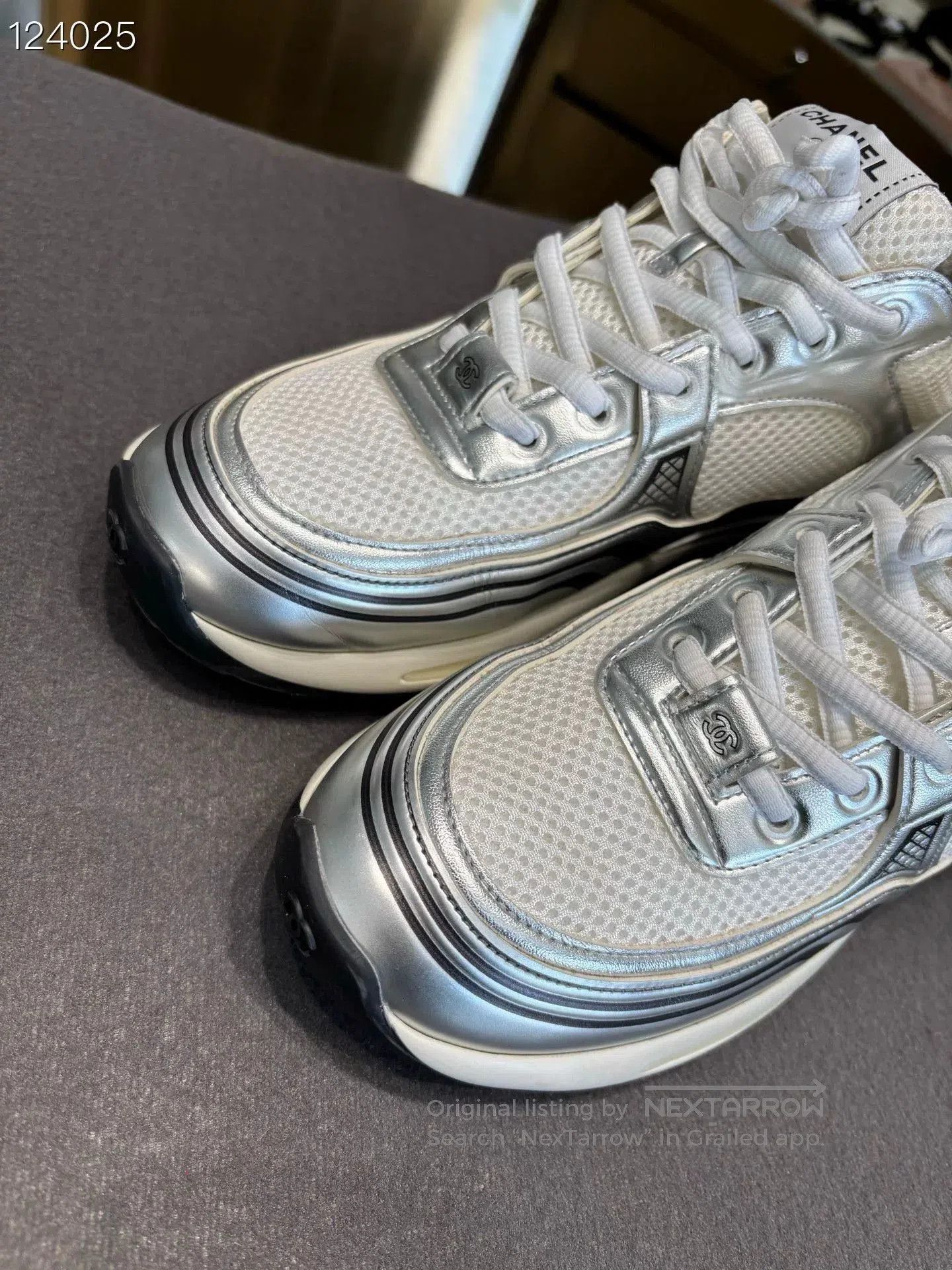 Chanel Chanel Silver Sneakers Size 39. Size US 8 / IT 38 - 3 Thumbnail