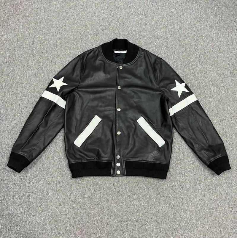Givenchy Givenchy Black Leather Bomber Jacket Size XL 0089 Size US XL / EU 56 / 4 - 1 Thumbnail