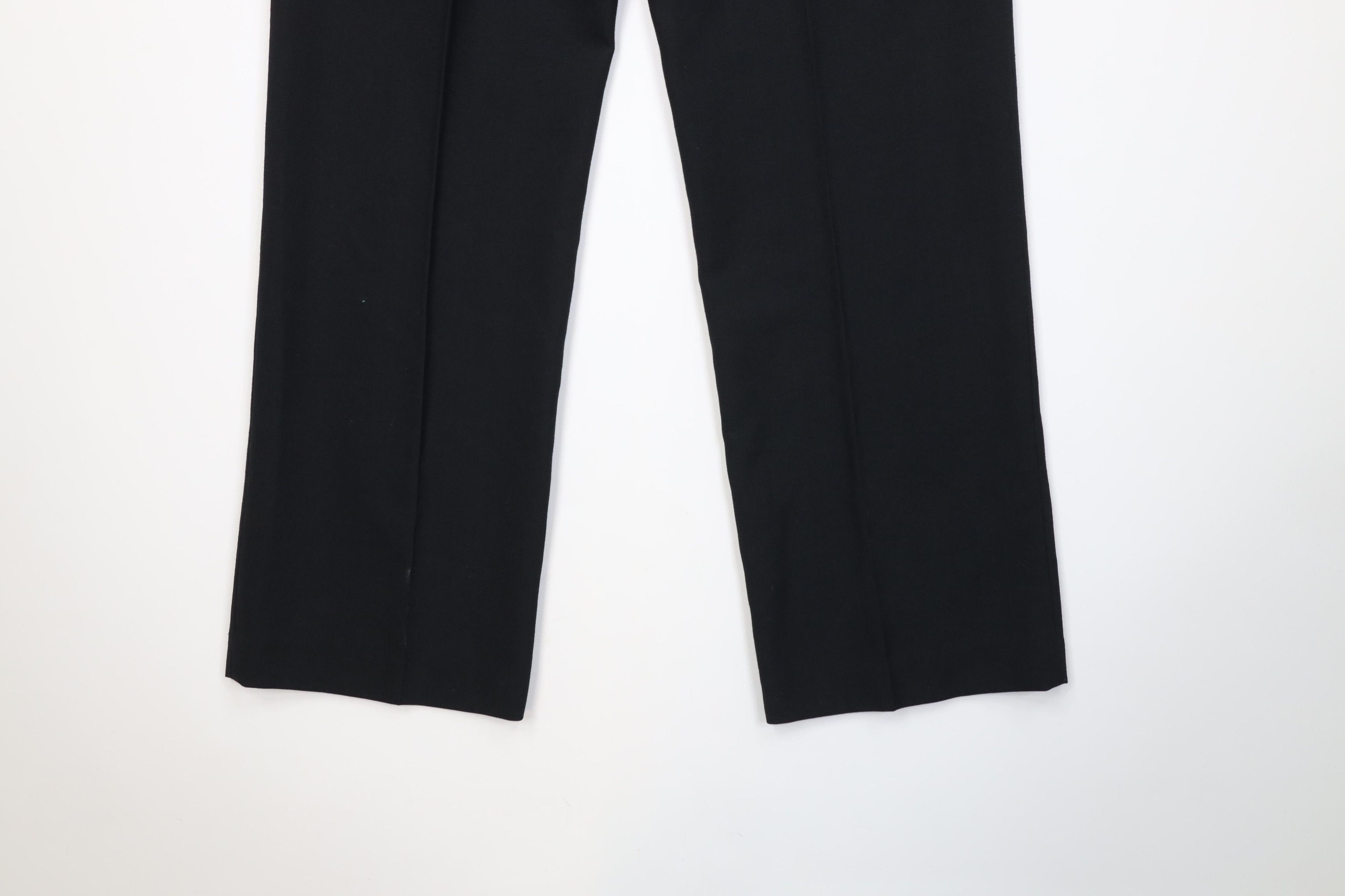 Vintage Vintage 90s Wool Blend Knit Wide Leg Chino Pants Black USA Size US 34 / EU 50 - 16 Thumbnail