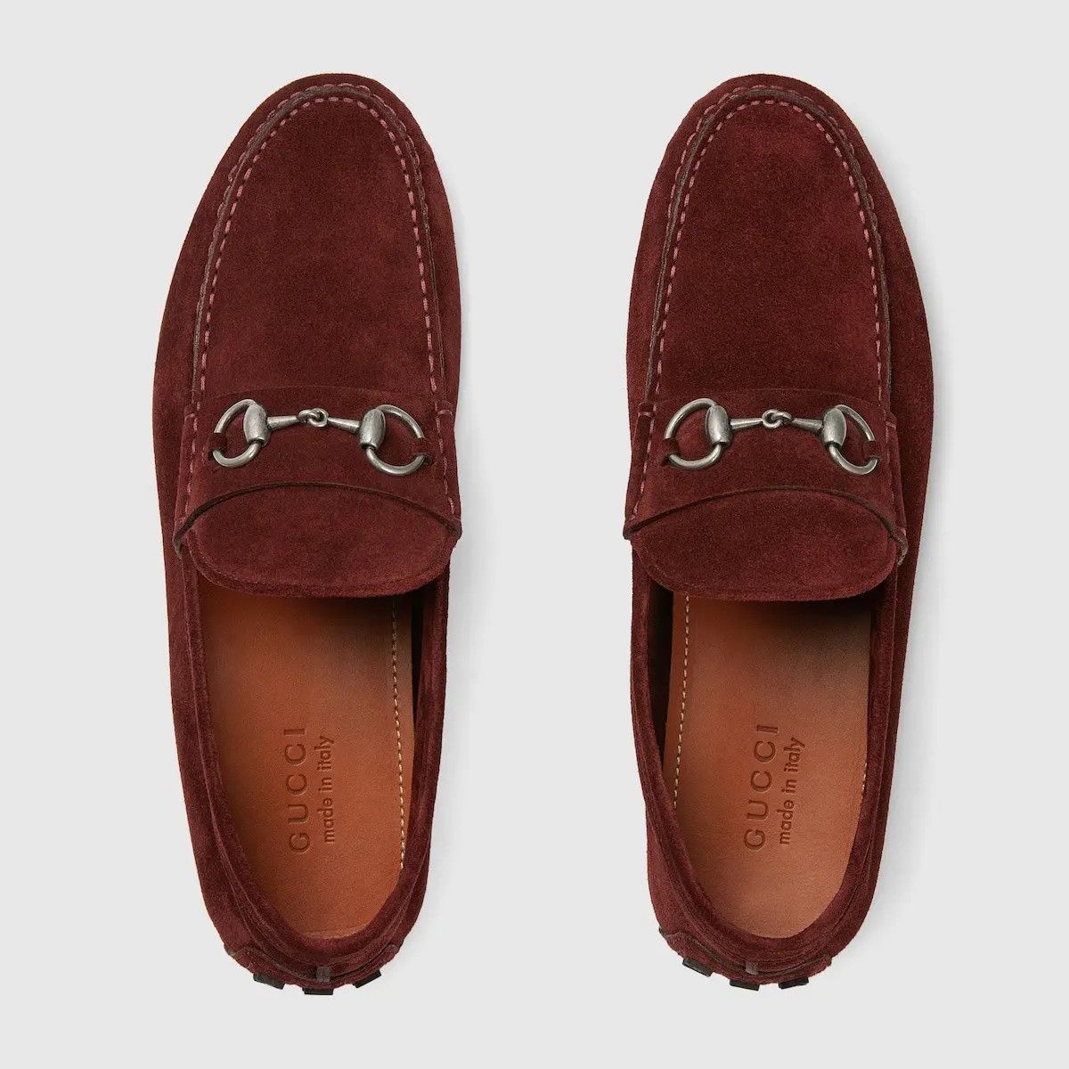 Gucci o1s1wg111025 Men's Driver Shoes With Horsebit in Burgundy Size US 11.5 / EU 44-45 - 4 Thumbnail