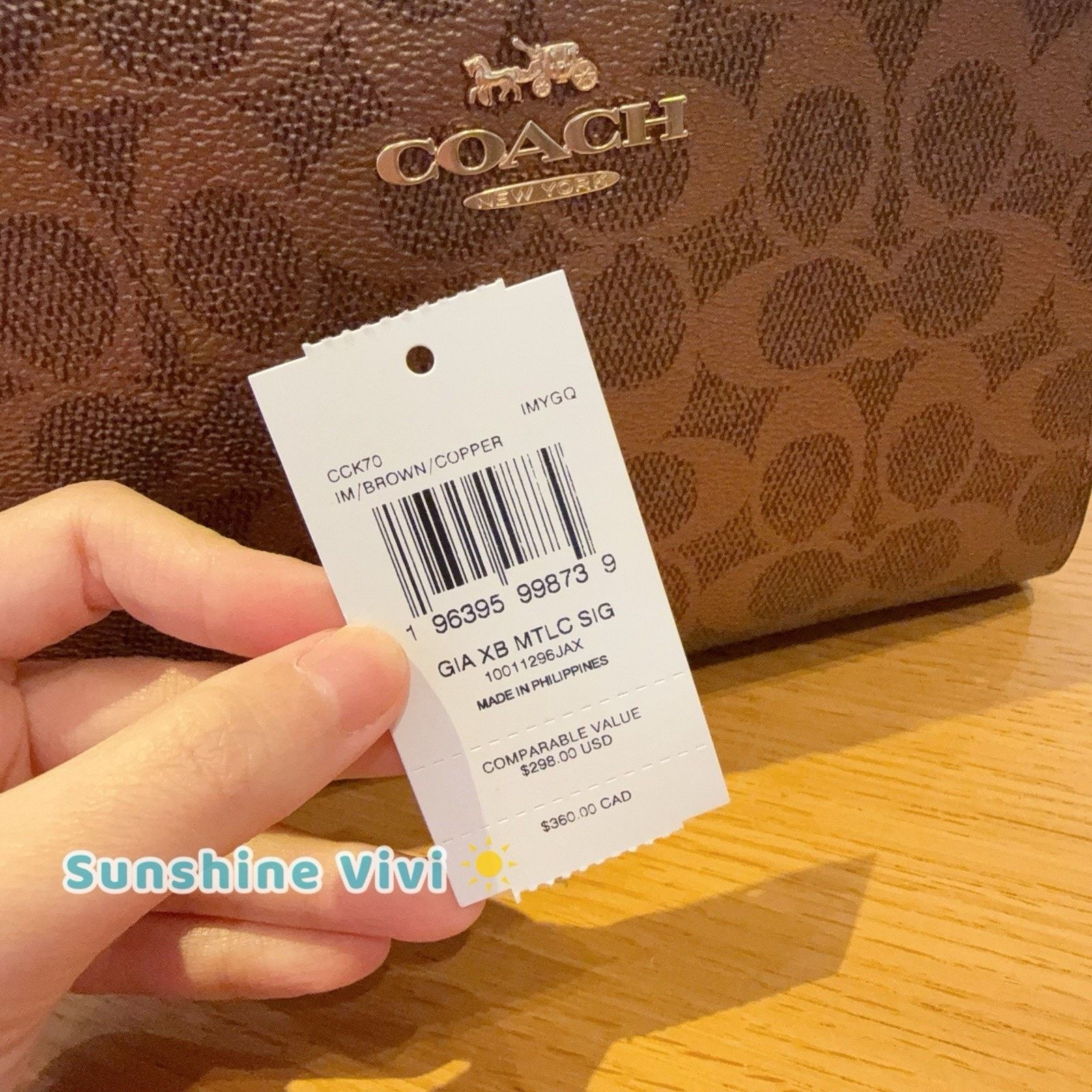 Coach NWT Coach Gia Crossbody Bag Canvas CCK70 BROWN/COPPER Size ONE SIZE - 8 Thumbnail