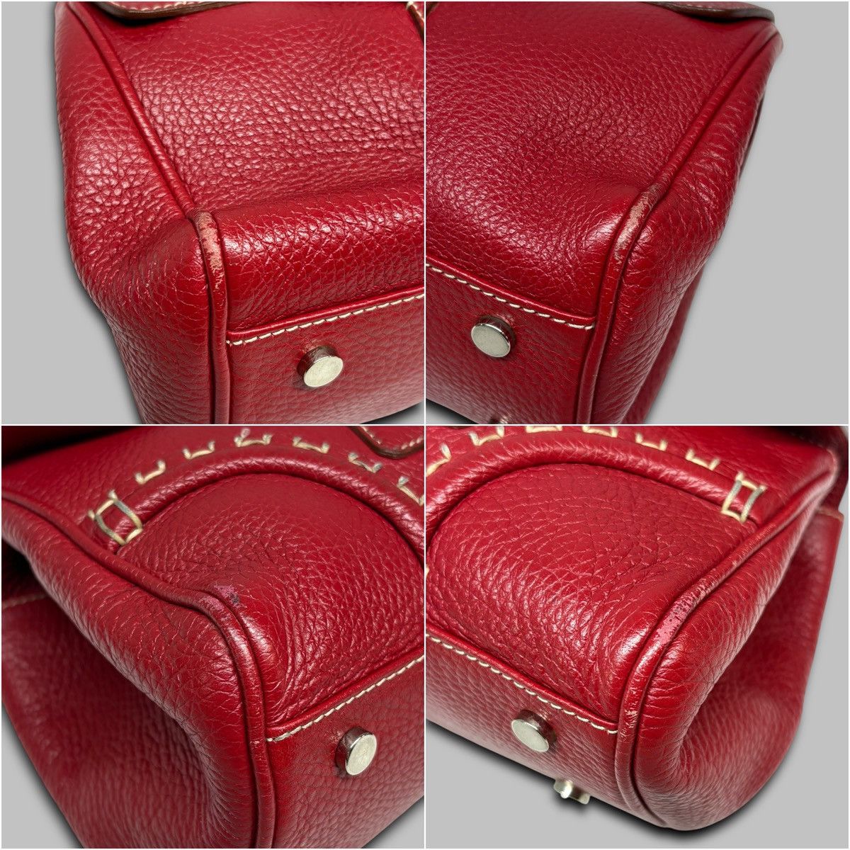 Burberry Burberry London Hot Red Leather Shoulder Bag Nova Check Size ONE SIZE - 23 Thumbnail