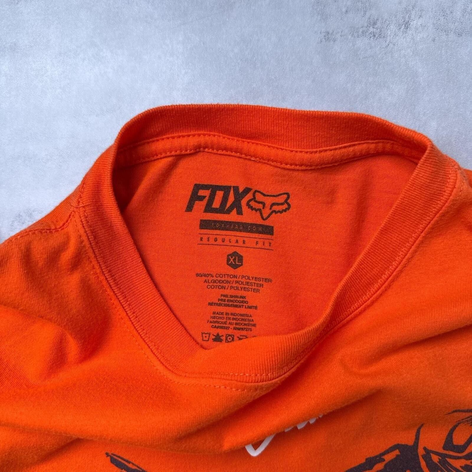 Fox Racing Y2K Fox Racing Orange Grunge Vintage t shirt Size US XL / EU 56 / 4 - 5 Thumbnail