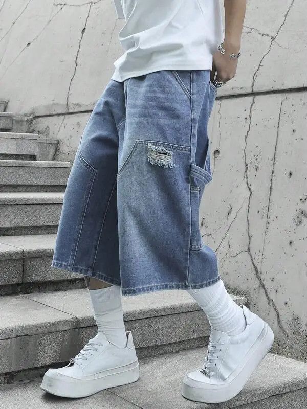 Jean Vintage retro Shorts Jorts jeans washed Size US 31 - 5 Thumbnail
