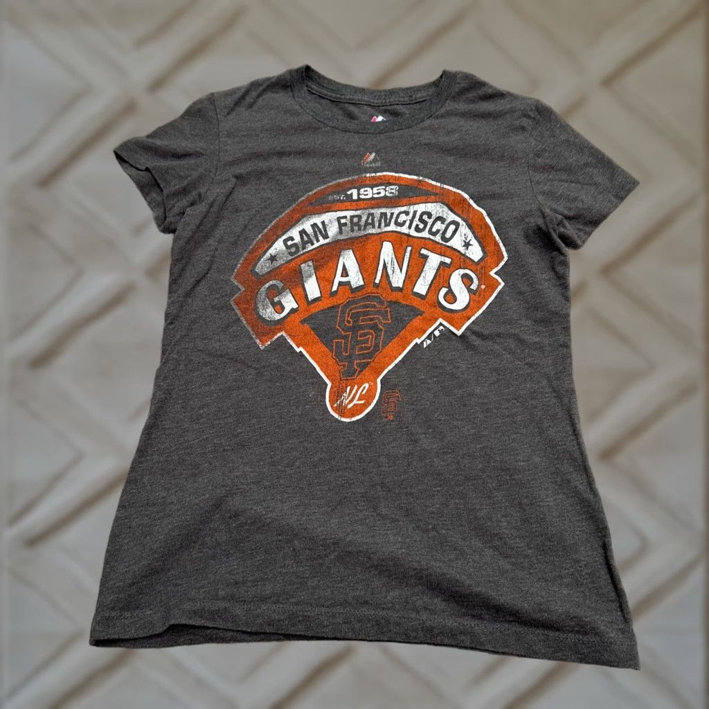 Vintage Majestic Graphic T-Shirt Womens Small Gray San Francisco Giants Baseball Tee Size S / US 4 / IT 40 - 1 Thumbnail