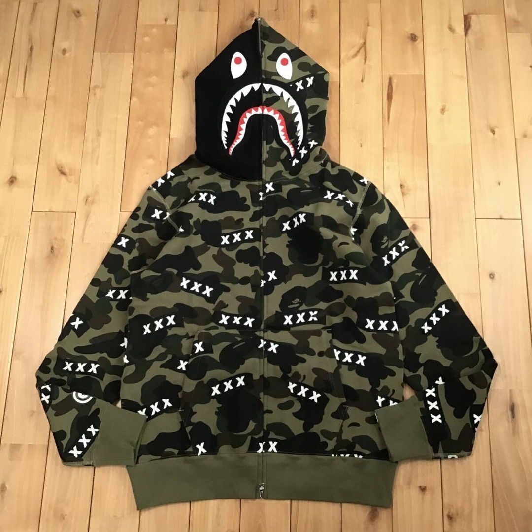 Bape BAPE × GOD SELECTION XXX Shark Full Zip Hoodie a bathing ape Size US L / EU 52-54 / 3 - 2 Thumbnail