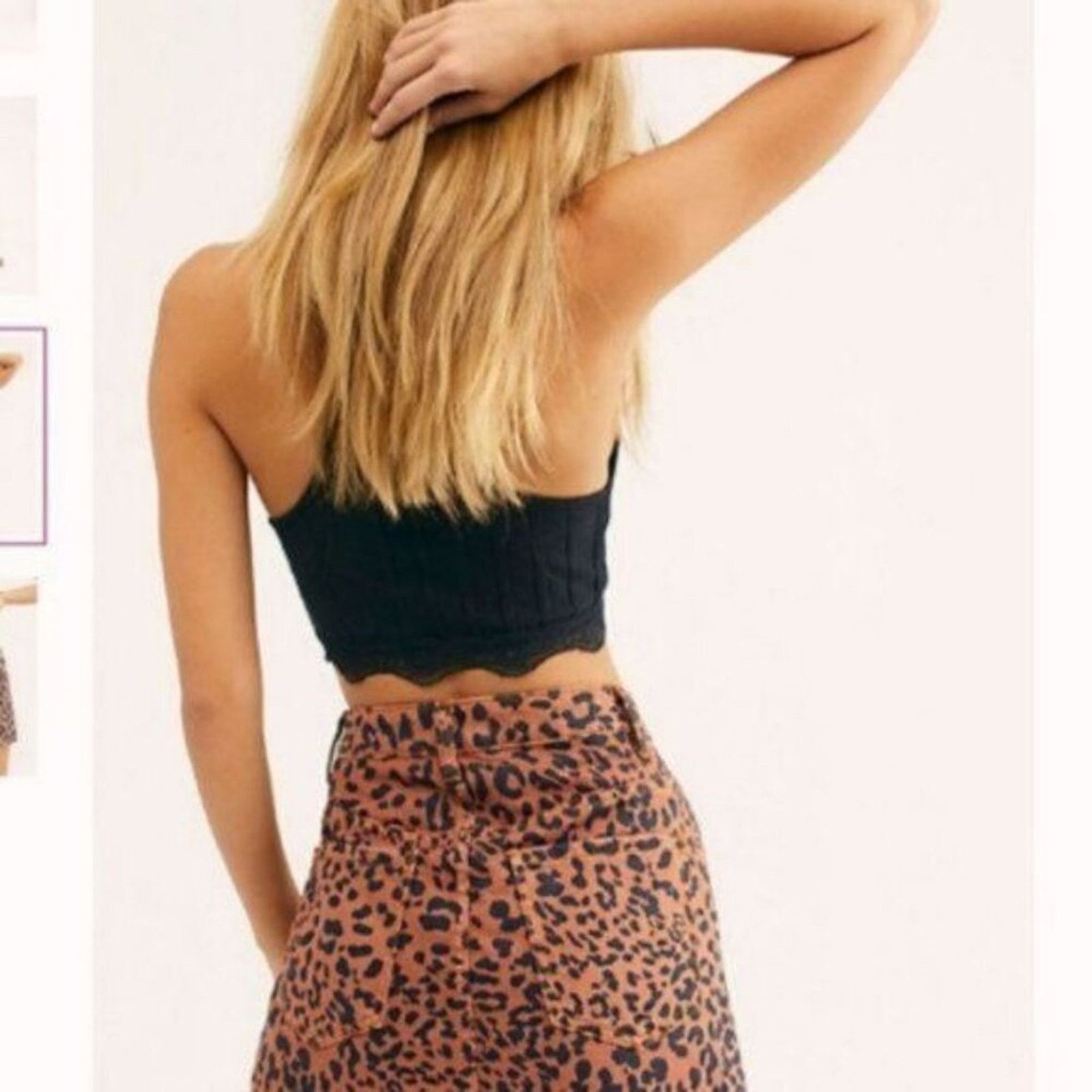 Free People Free People Zip It Up Leopard Fray Hem Mini Skirt 31 NEW Size 34" / US 12 / IT 48 - 2 Thumbnail