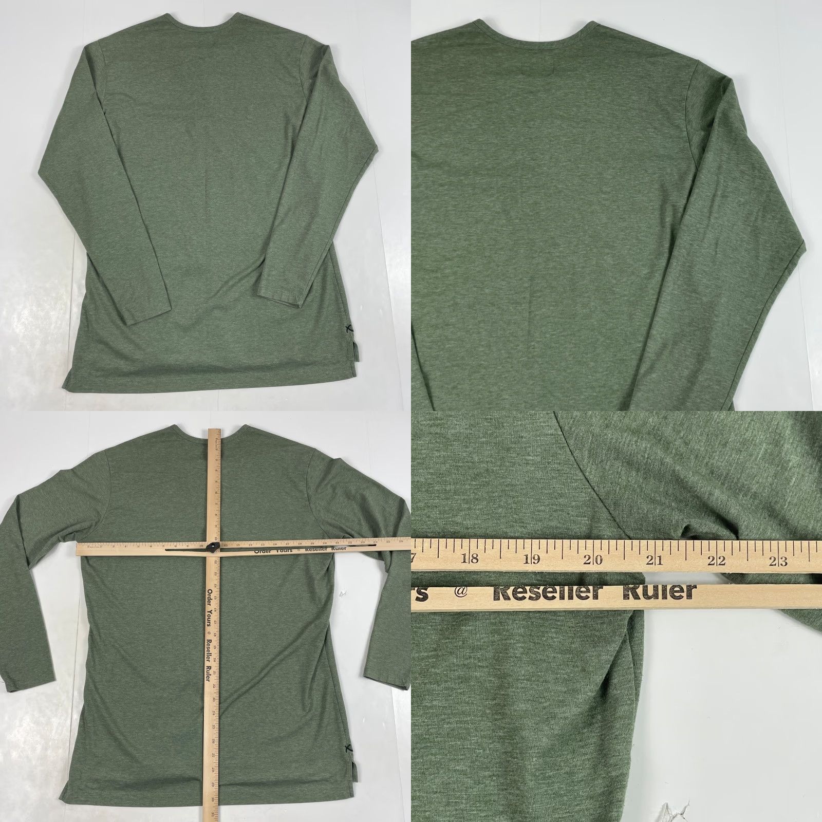 Cuts Cuts Shirt Mens Large Green Henley Long Sleeve Running Workout Stretch Size US L / EU 52-54 / 3 - 8 Thumbnail