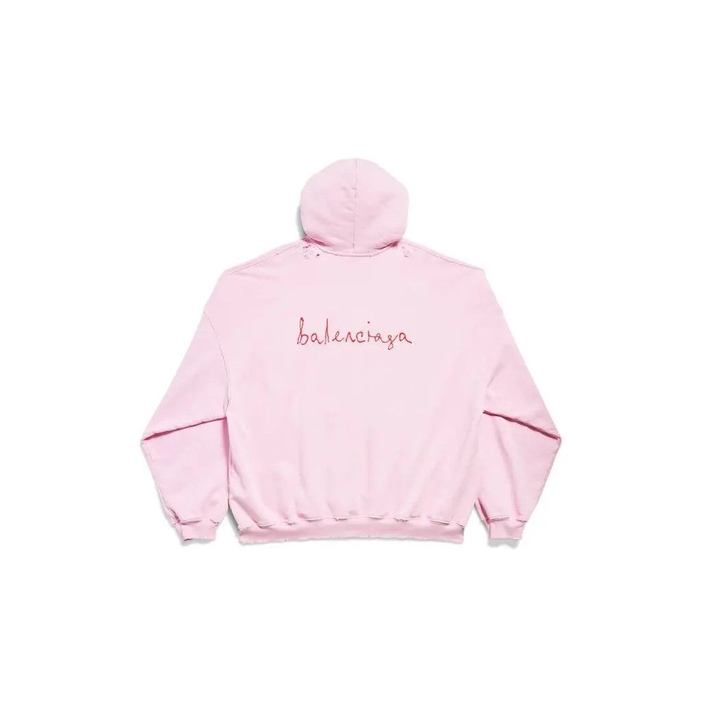 Balenciaga o1bcso1str1125 Lovey Hoodie Oversized in Pink Size US XL / EU 56 / 4 - 2 Thumbnail
