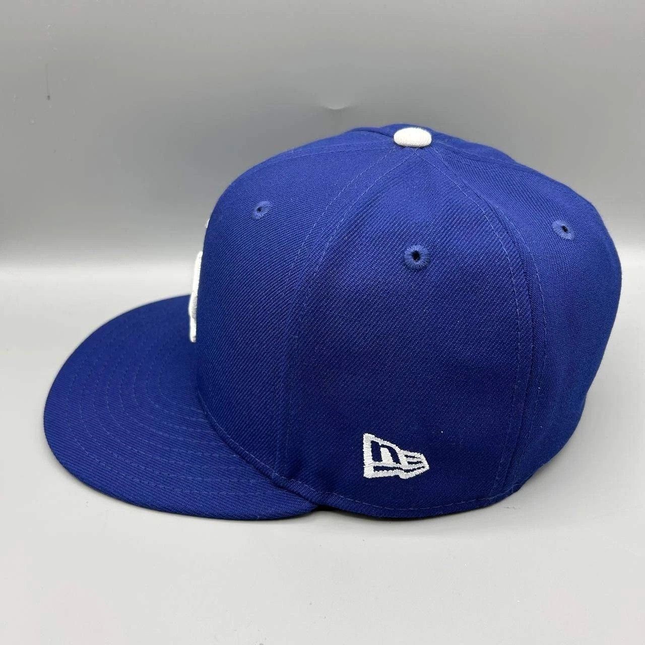 New Era Los Angeles LA Dodgers Hat Men 7 1/8 Blue MLB Fitted Cap Size ONE SIZE - 8 Thumbnail
