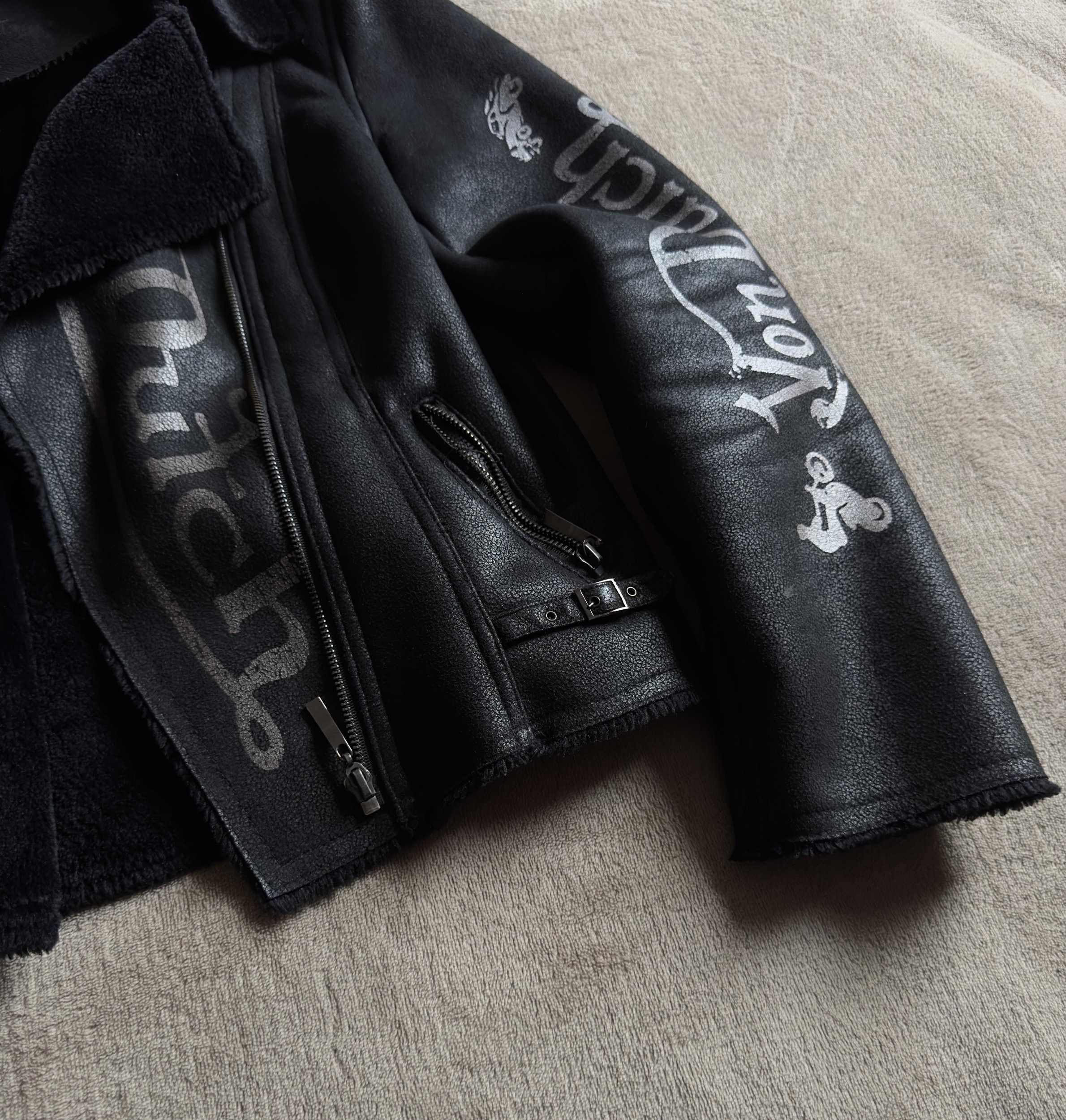 Von Dutch Von Dutch Faux Shearling Moto Jacket Size M / US 6-8 / IT 42-44 - 2 Thumbnail