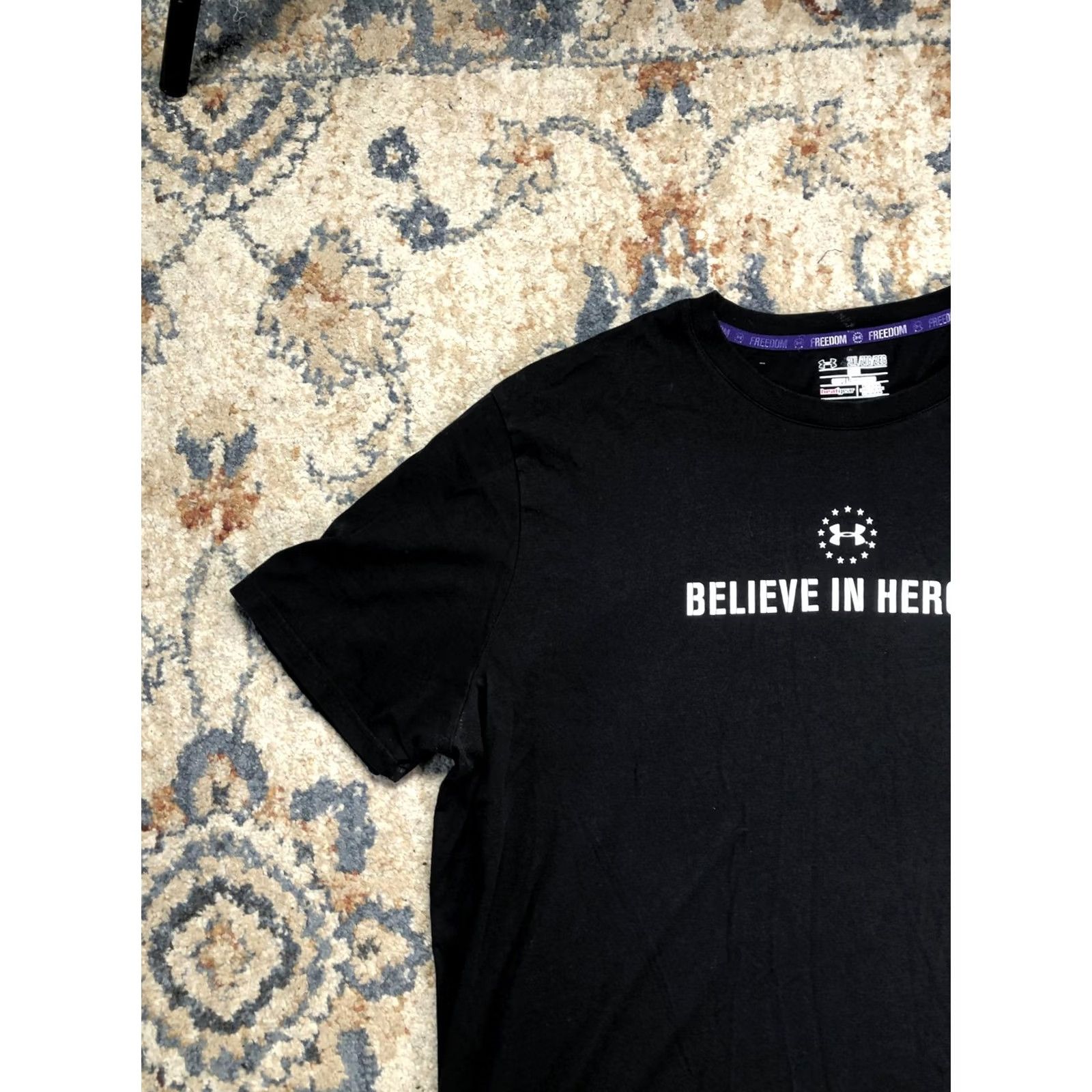 Under Armour Under Armour Shirt Mens 2XL Black BELIEVE IN HEROES Wounded Warrior Project Tee Graphic Print Short Sleeve Crew Neck Loose Fit Summer Size US XXL / EU 58 / 5 - 3 Thumbnail