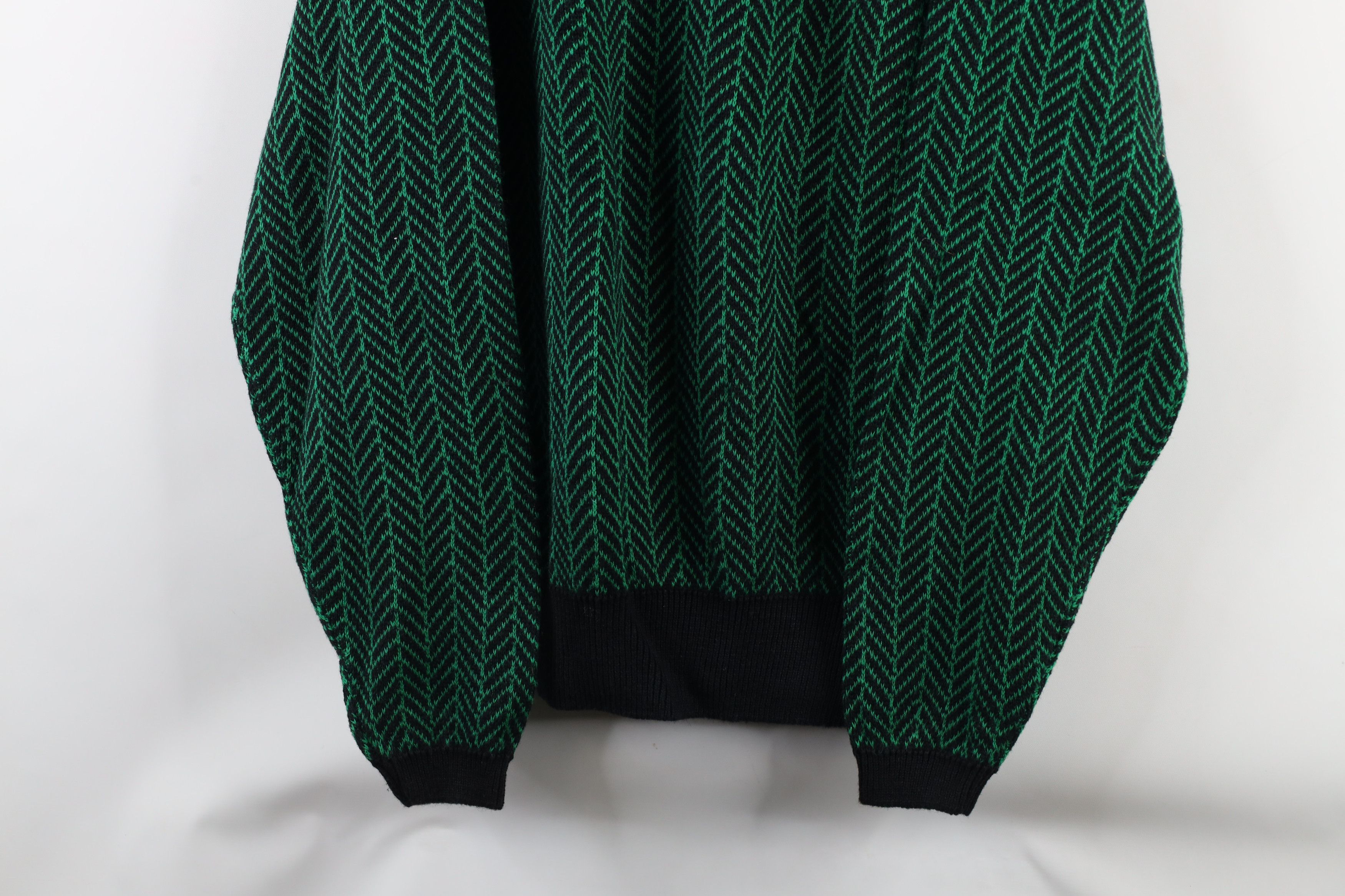 Vintage NOS Vtg 90s Streetwear Knit Herringbone Collared Sweater Size US M / EU 48-50 / 2 - 3 Thumbnail