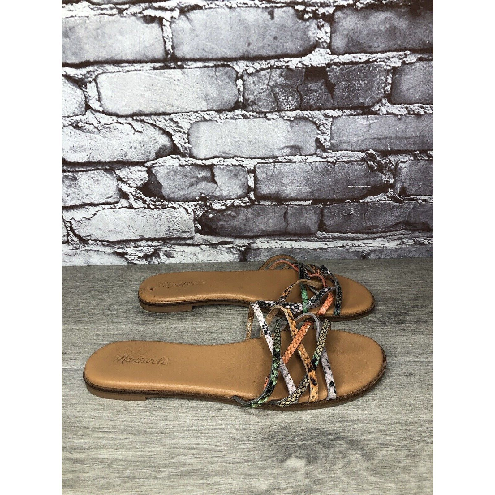 Madewell Madewell Tracie MultiColor Leather Snake Print Strappy Sanda Size US 9 / IT 39 - 17 Thumbnail