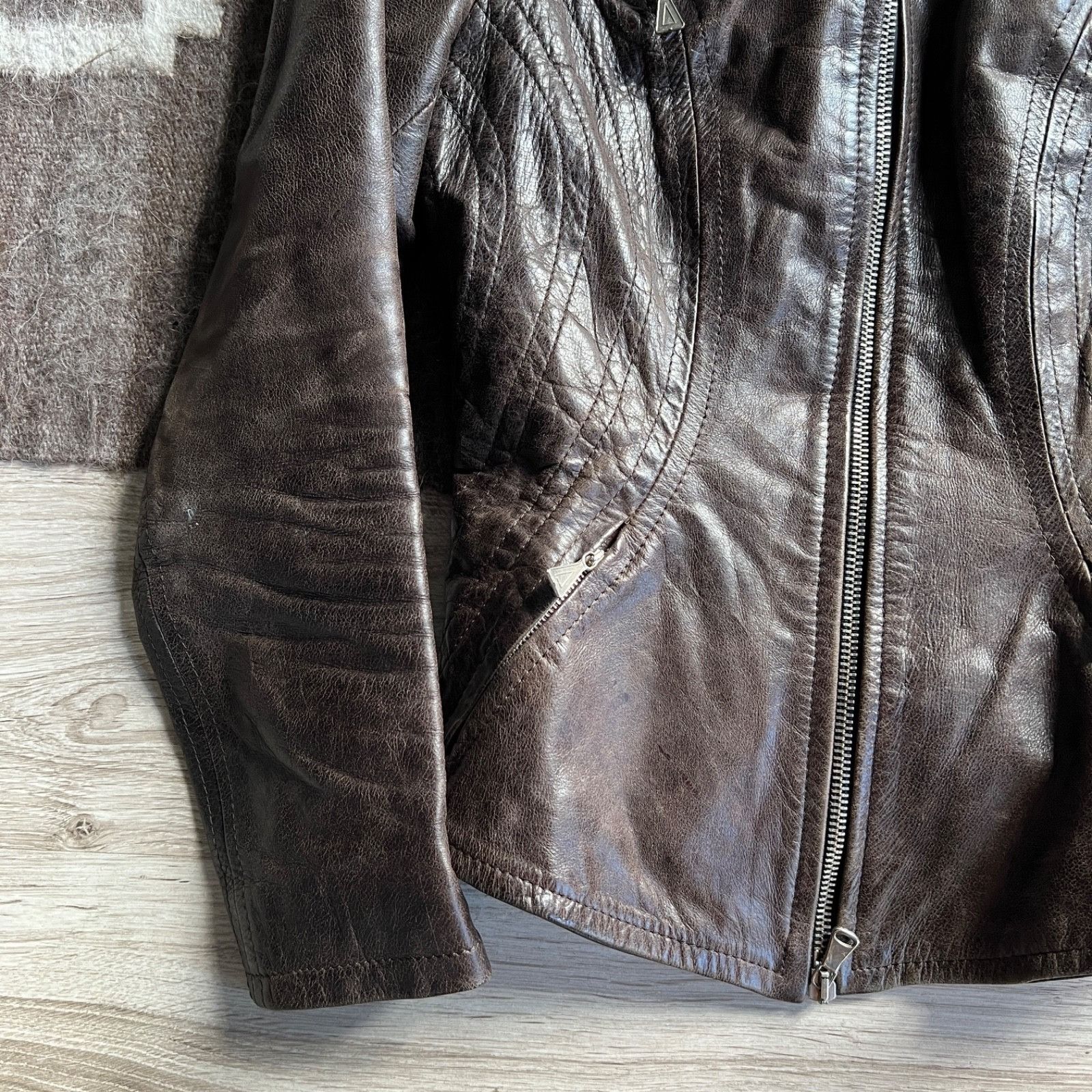 Leather Vintage Anniversary 1957 Leather Moto Style Jacket 9481AC Size M / US 6-8 / IT 42-44 - 5 Thumbnail