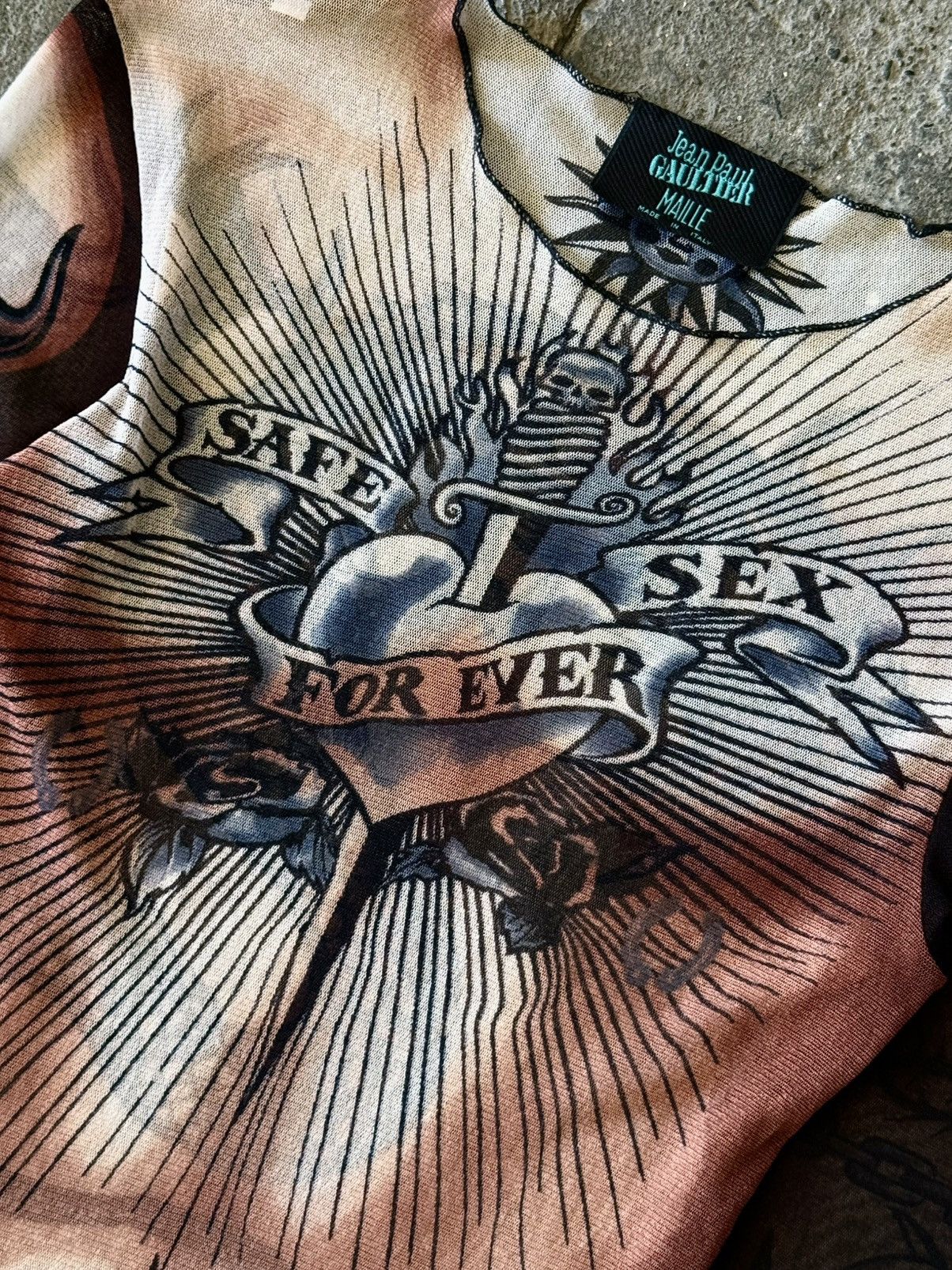 Jean Paul Gaultier Jean Paul Gaultier - SS1996 - Safe Sex Forever - Mesh Top Size US S / EU 44-46 / 1 - 6 Thumbnail