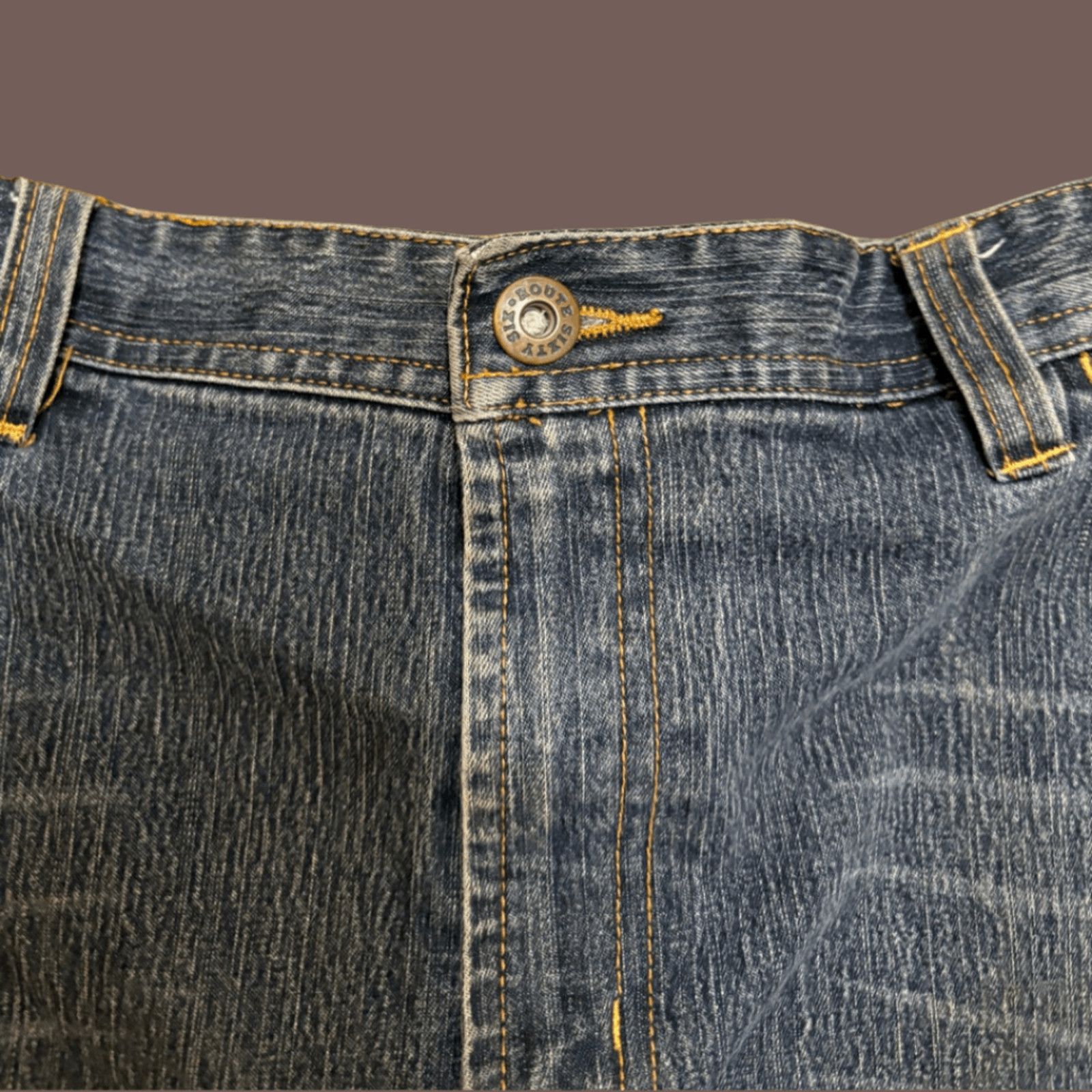 Route 66 VTG Mini Skirt | Route 66 Distressed Denim | Y2K Mall Punk Size 38" / US 16 / IT 52 - 5 Thumbnail