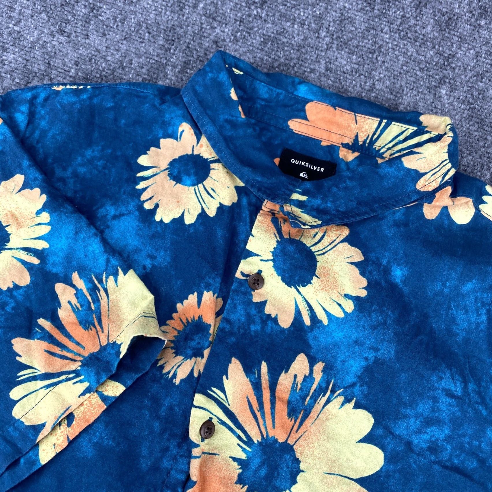 Quiksilver Quiksilver Shirt Mens Large Blue Floral Hawaiian Button Up Regular Fit Size US L / EU 52-54 / 3 - 2 Thumbnail
