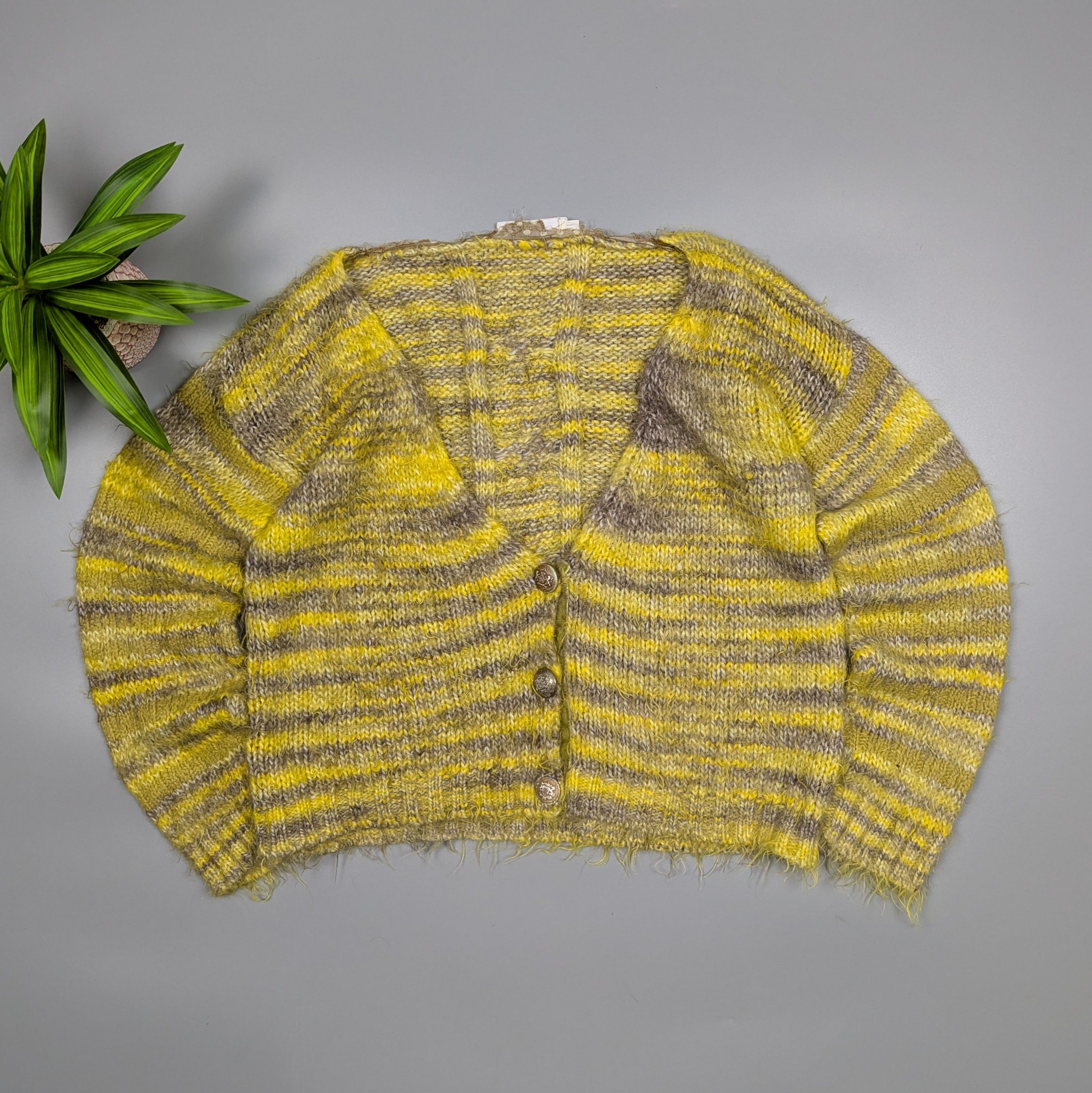 Elisa Cavaletti ELISA CAVALETTI VTG Archive Y2K Cropped Oversize Cardigan Size L / US 10 / IT 46 - 1 Thumbnail