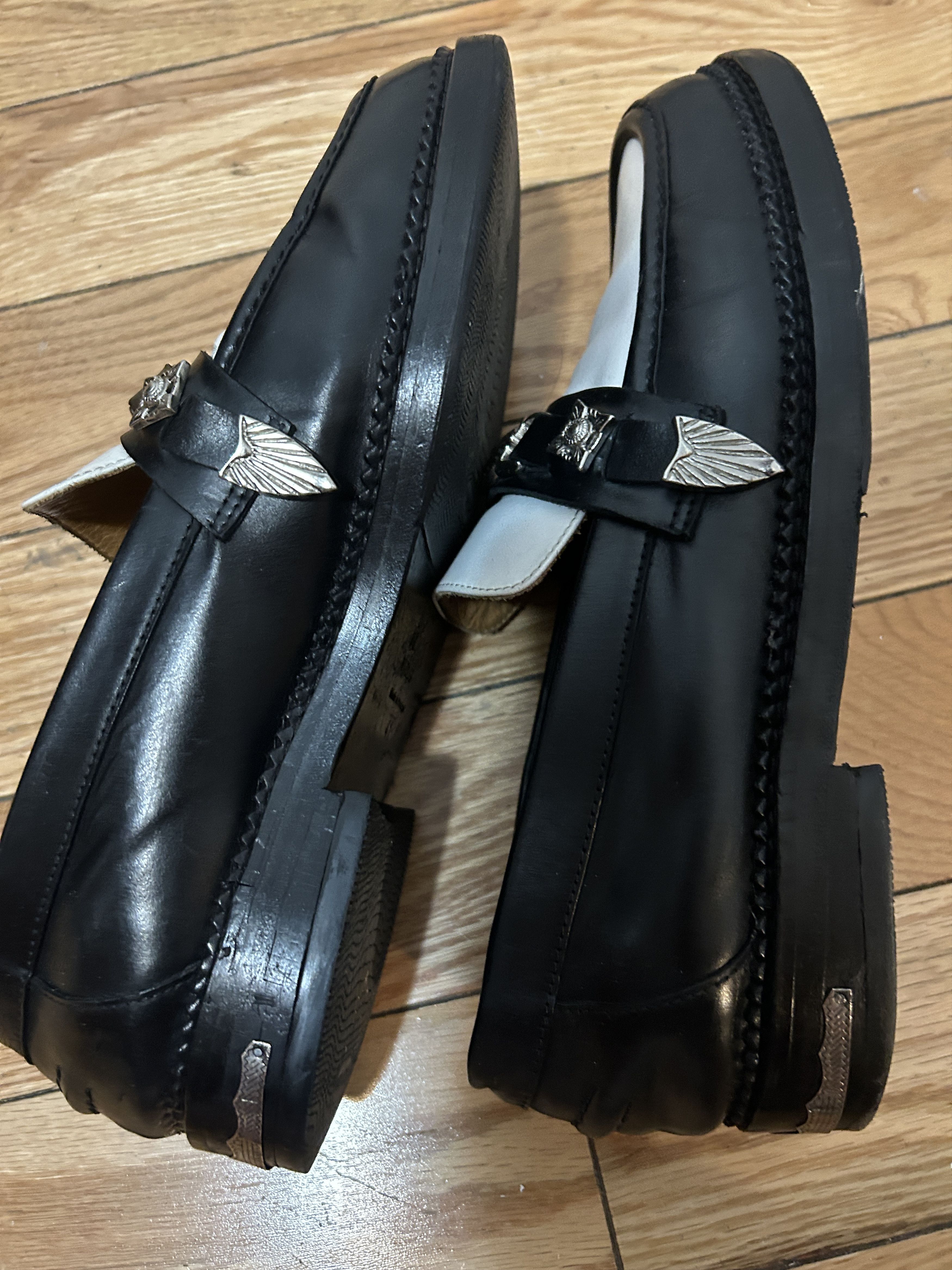 TOGA VIRILIS Toga Virilis SSENSE Black White Metal Loafers Men’s Size 41 Size US 7.5 / EU 40-41 - 12 Thumbnail