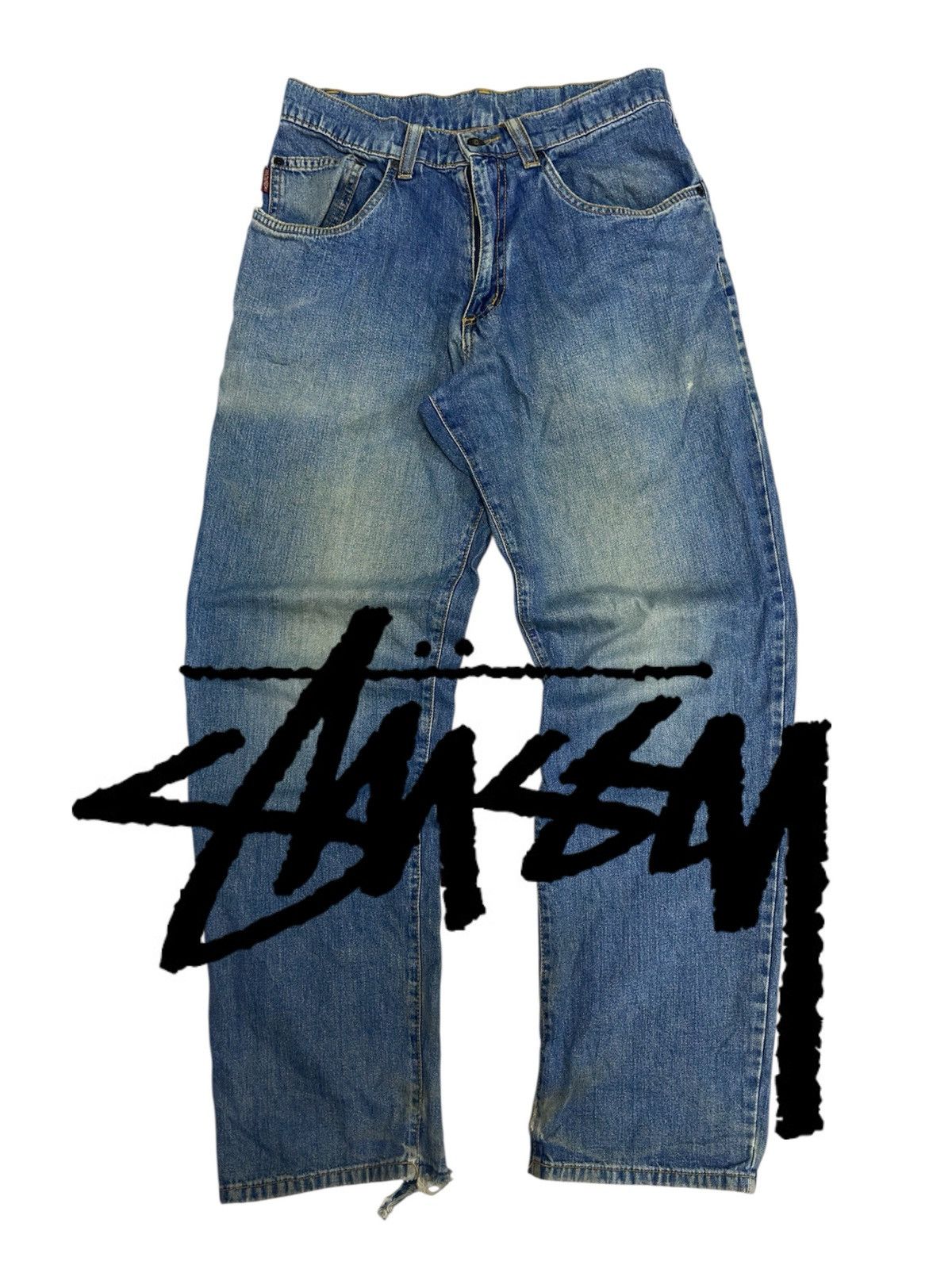 Stussy Vintage Stussy Workwear Denim Distressed Mud Wash Pant Size US 29 - 1 Thumbnail