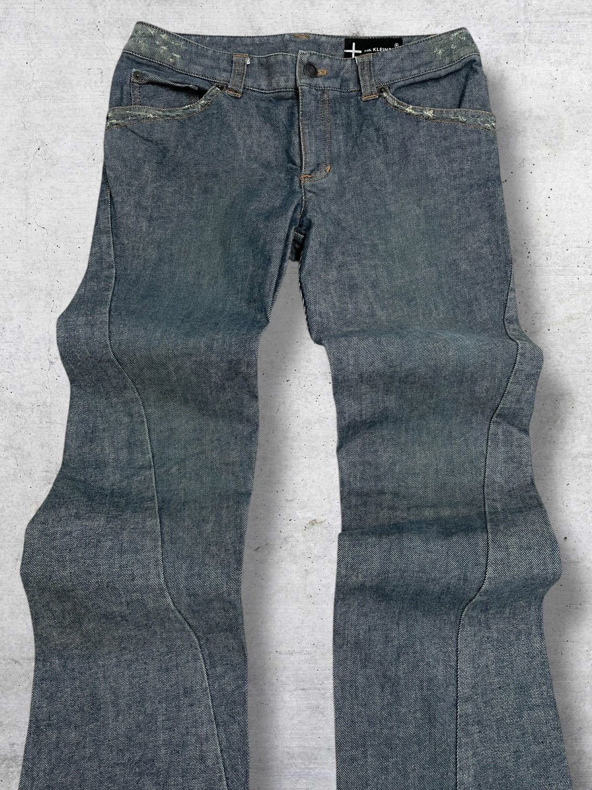 If Six Was Nine VINTAGE MK KLEIN 90S JAPAN DESIGNER FLARED RETRO STYLE DENIM Size US 30 / EU 46 - 4 Thumbnail