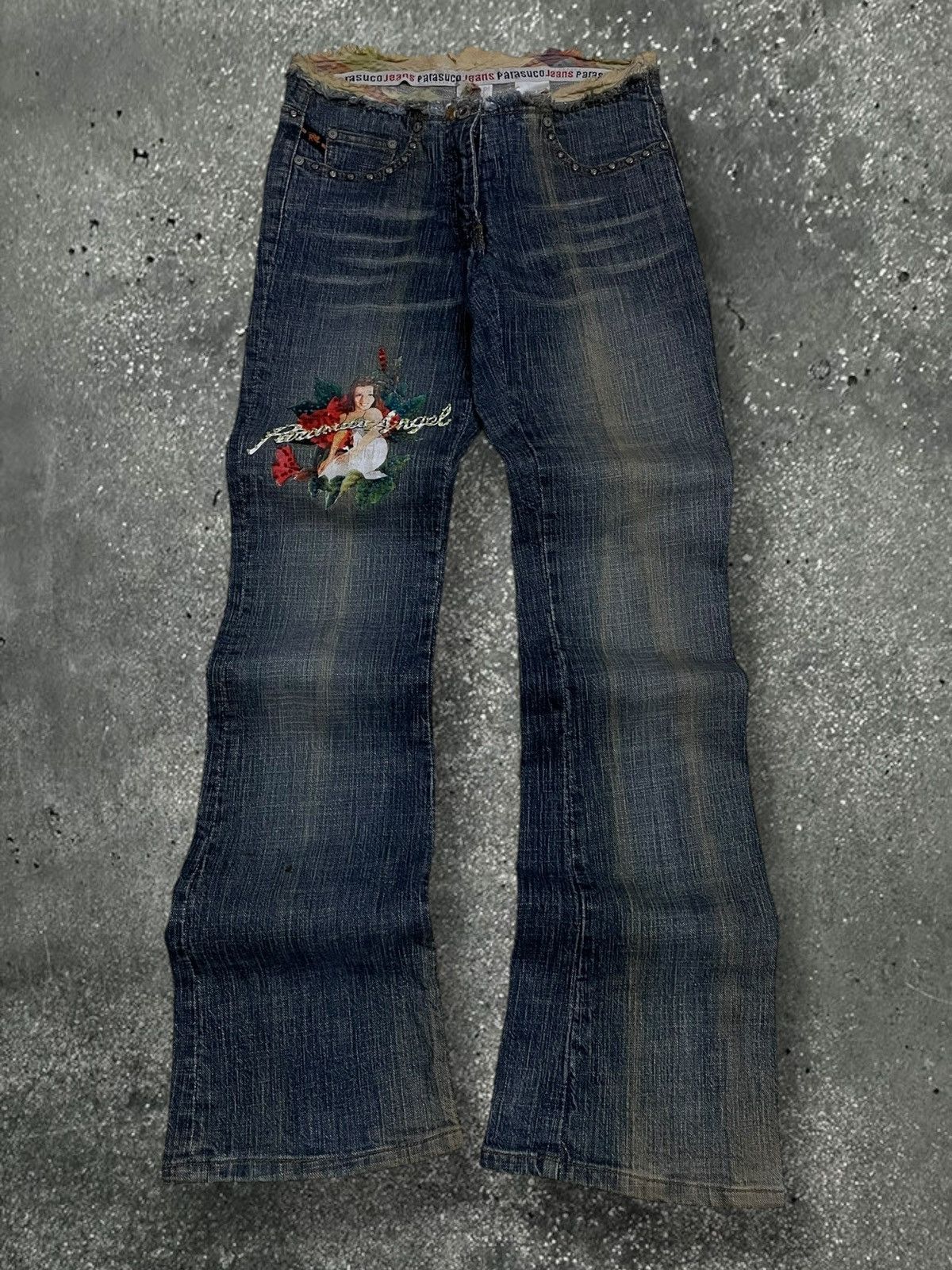 Japanese Brand Vintage 1990s Designer Parasuco Angel 90s Art Woman Flared Size US 28 / EU 44 - 1 Thumbnail