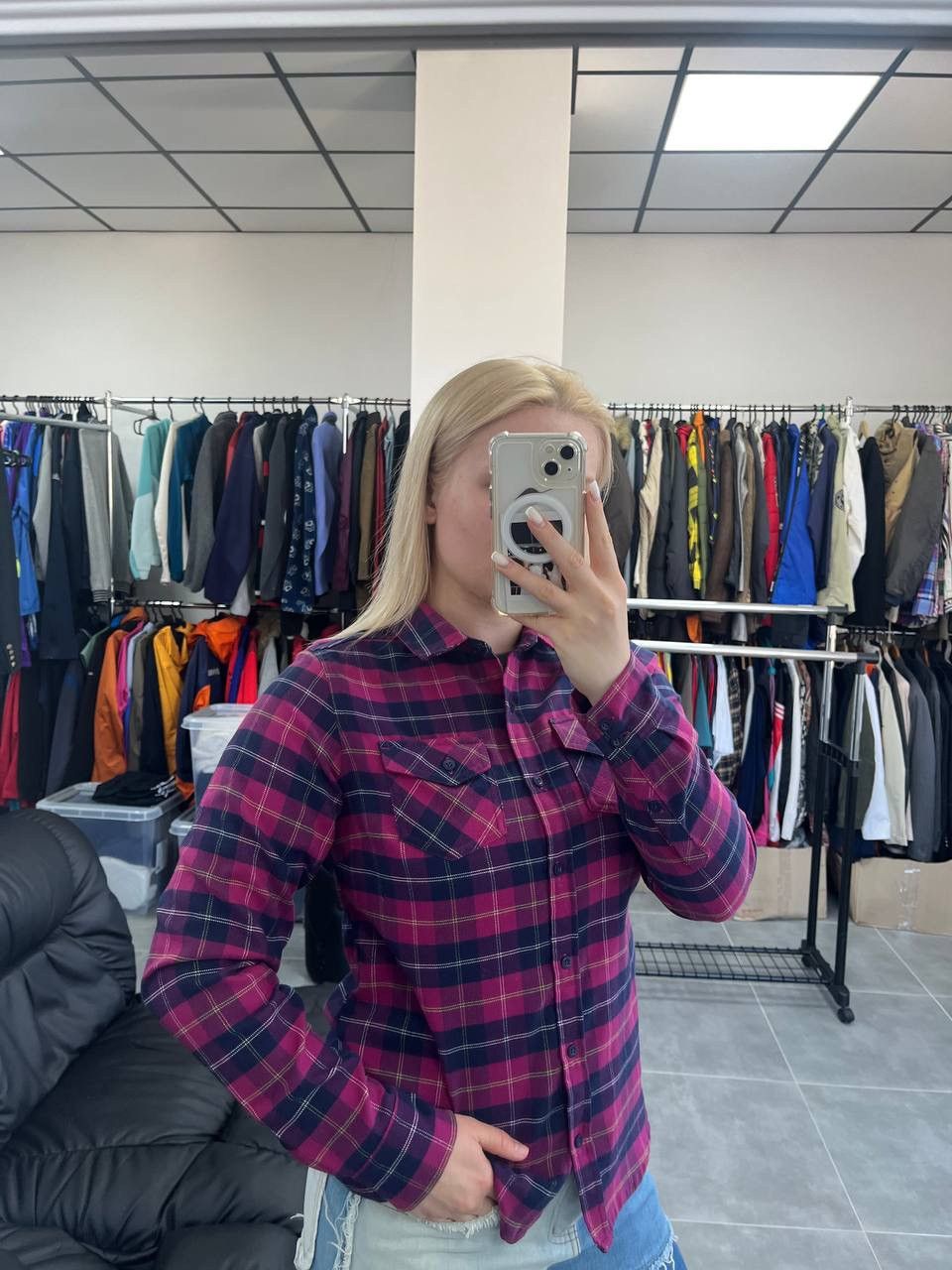 Salomon Salomon Women Flannel Button Shirt Size M Size M / US 6-8 / IT 42-44 - 2 Thumbnail