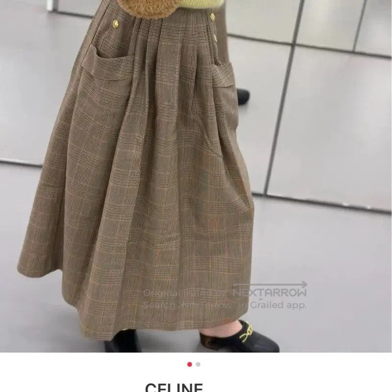 Miu Miu Miu Miu Khaki Check Wool Long Skirt . Size 23" - 6 Thumbnail