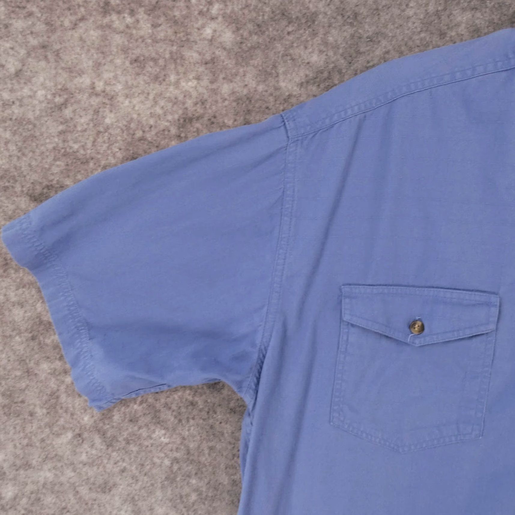 Roper Roper Shirt Mens XL Short Sleeve Button-Up Blue Textured Casual Size US XL / EU 56 / 4 - 3 Thumbnail
