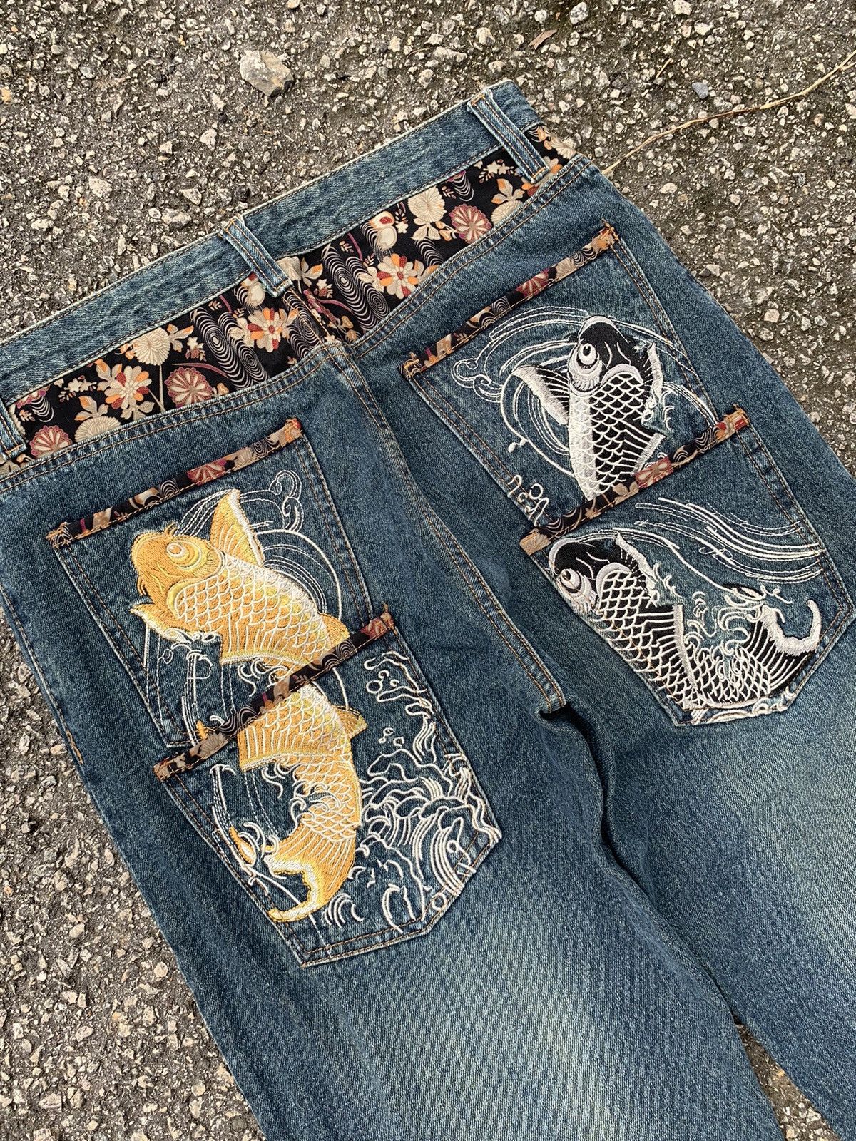 DOMINATE KOI EMBROIDERED INSPIRED KARAKURI JAPANESE DENIM🎌🎌