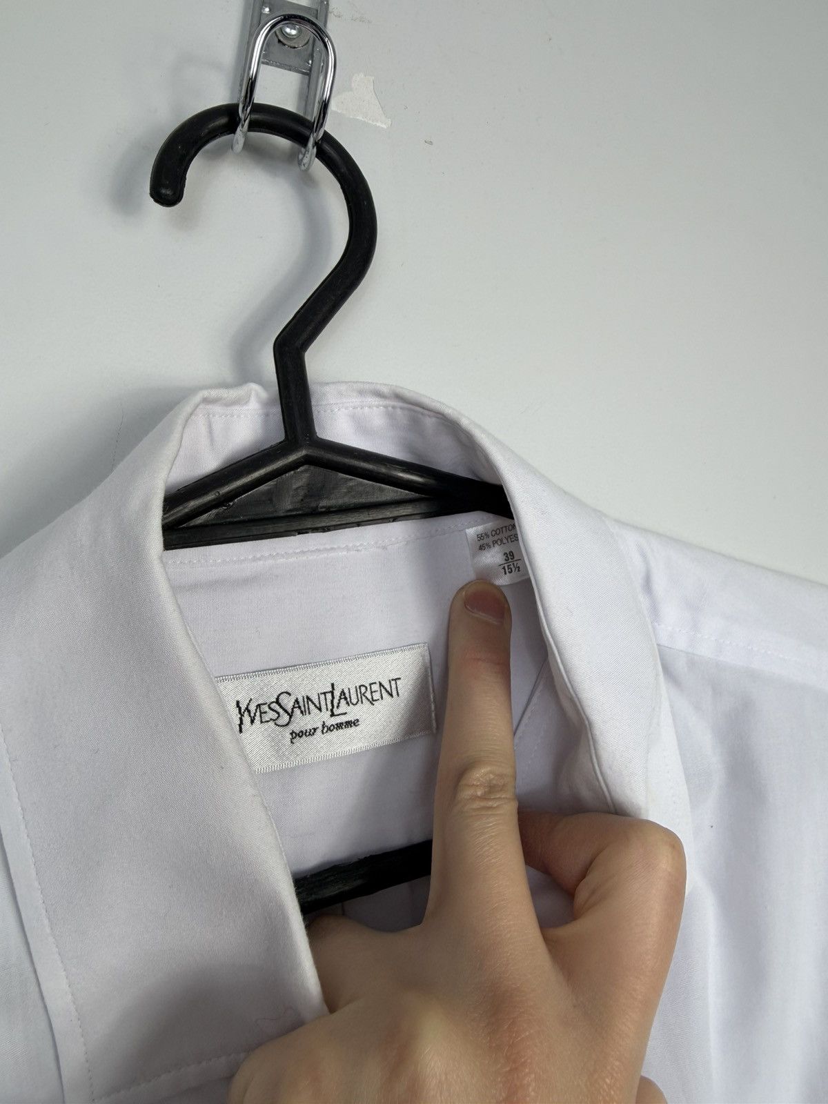 Yves Saint Laurent Elegancka Biała Koszula Yves Saint Laurent Small Logo Size US L / EU 52-54 / 3 - 2 Thumbnail