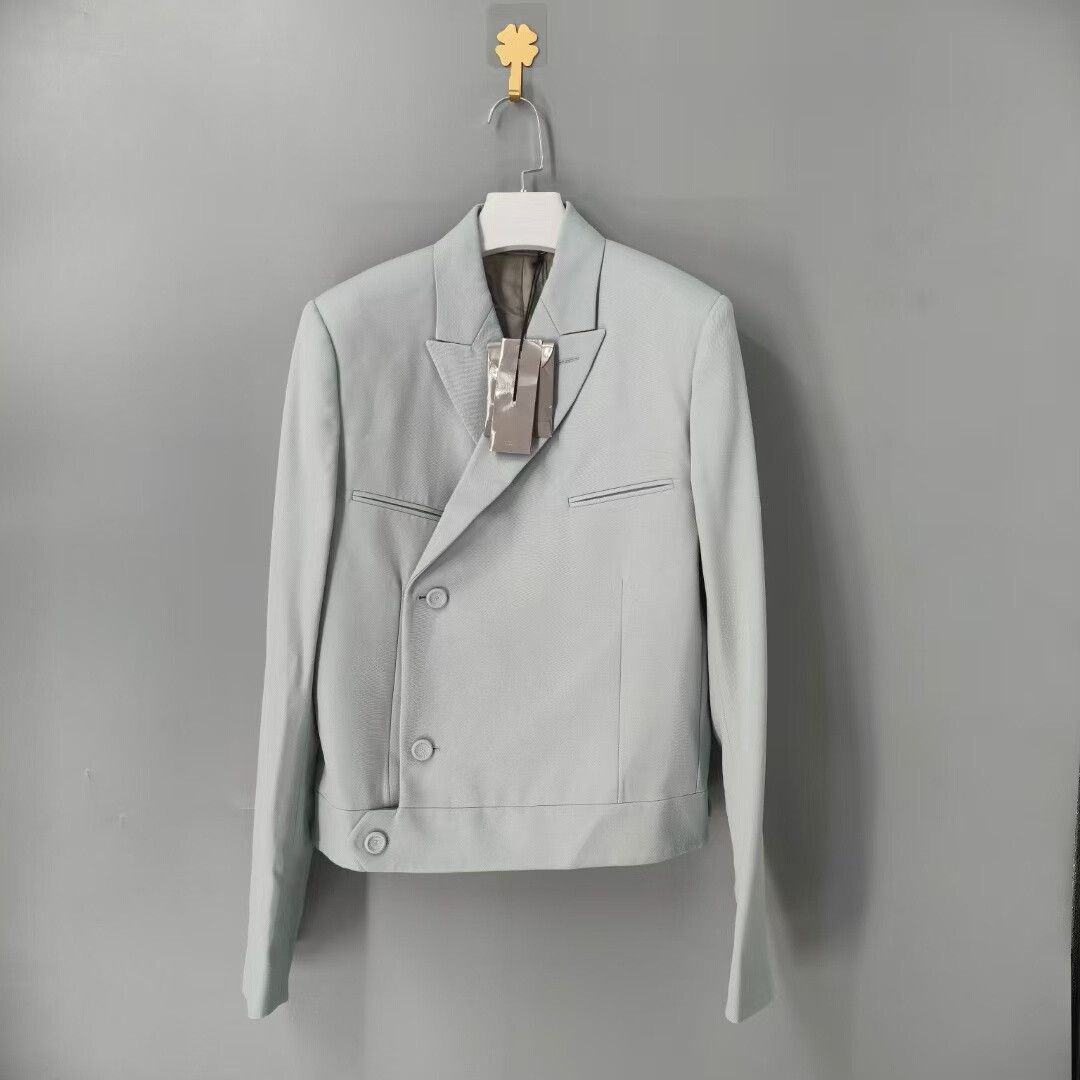 Dior DIOR Mint Green Wool Slant Lapel Blazer Size US M / EU 48-50 / 2 - 1 Thumbnail