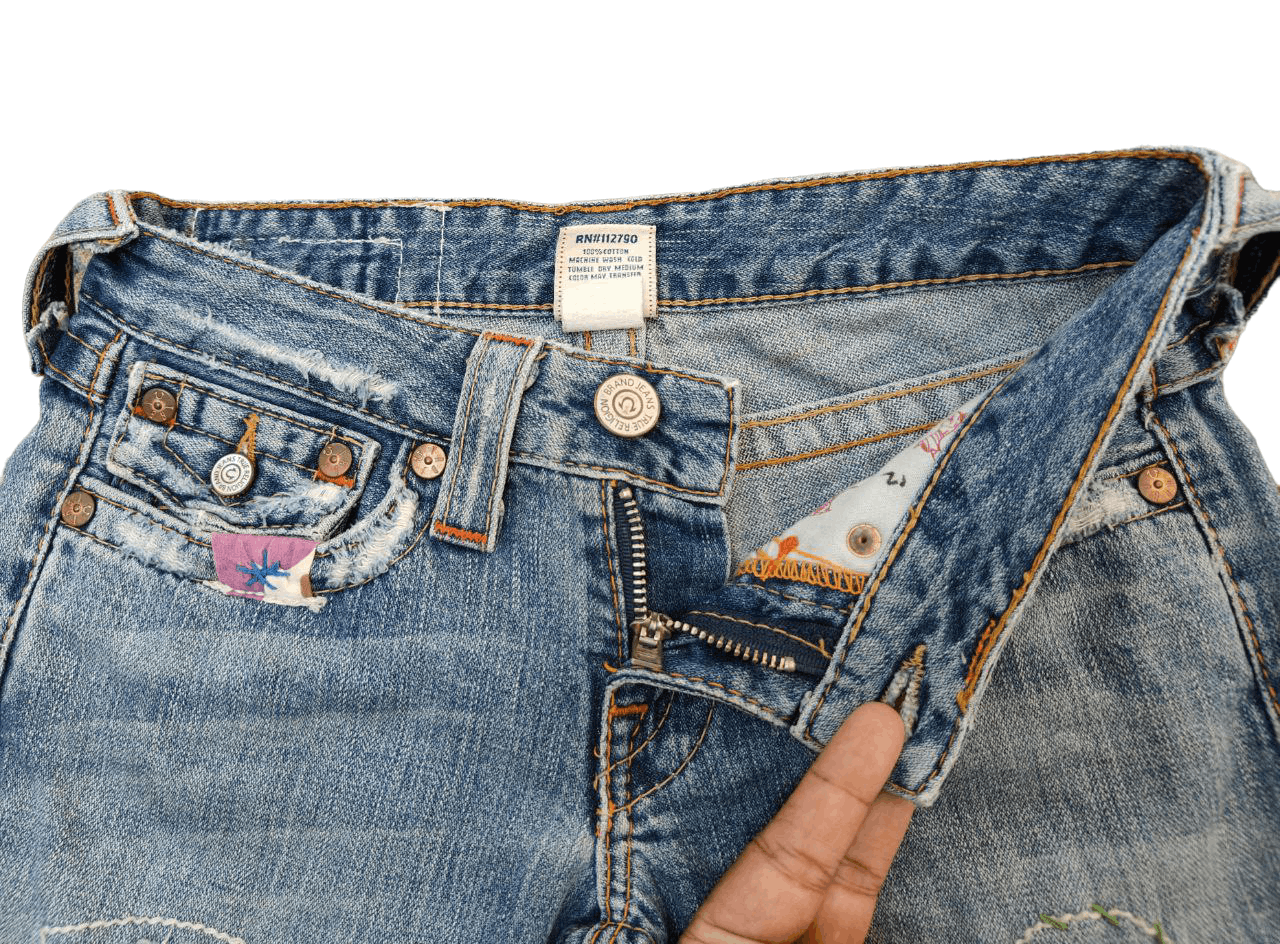 True Religion ❎ Vintage True Religion Patchwork Flare Denim Size 26" / US 2 / IT 38 - 7 Thumbnail