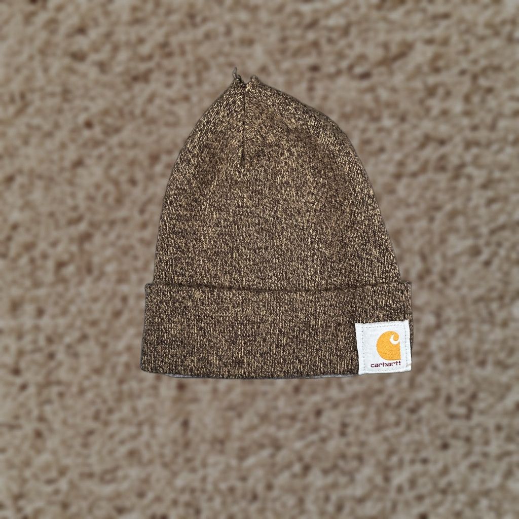 Carhartt VINTAGE Carhartt Beanie Toque Adult One Size Heather Brown Knit 100% Acrylic Workwear Size ONE SIZE - 1 Thumbnail