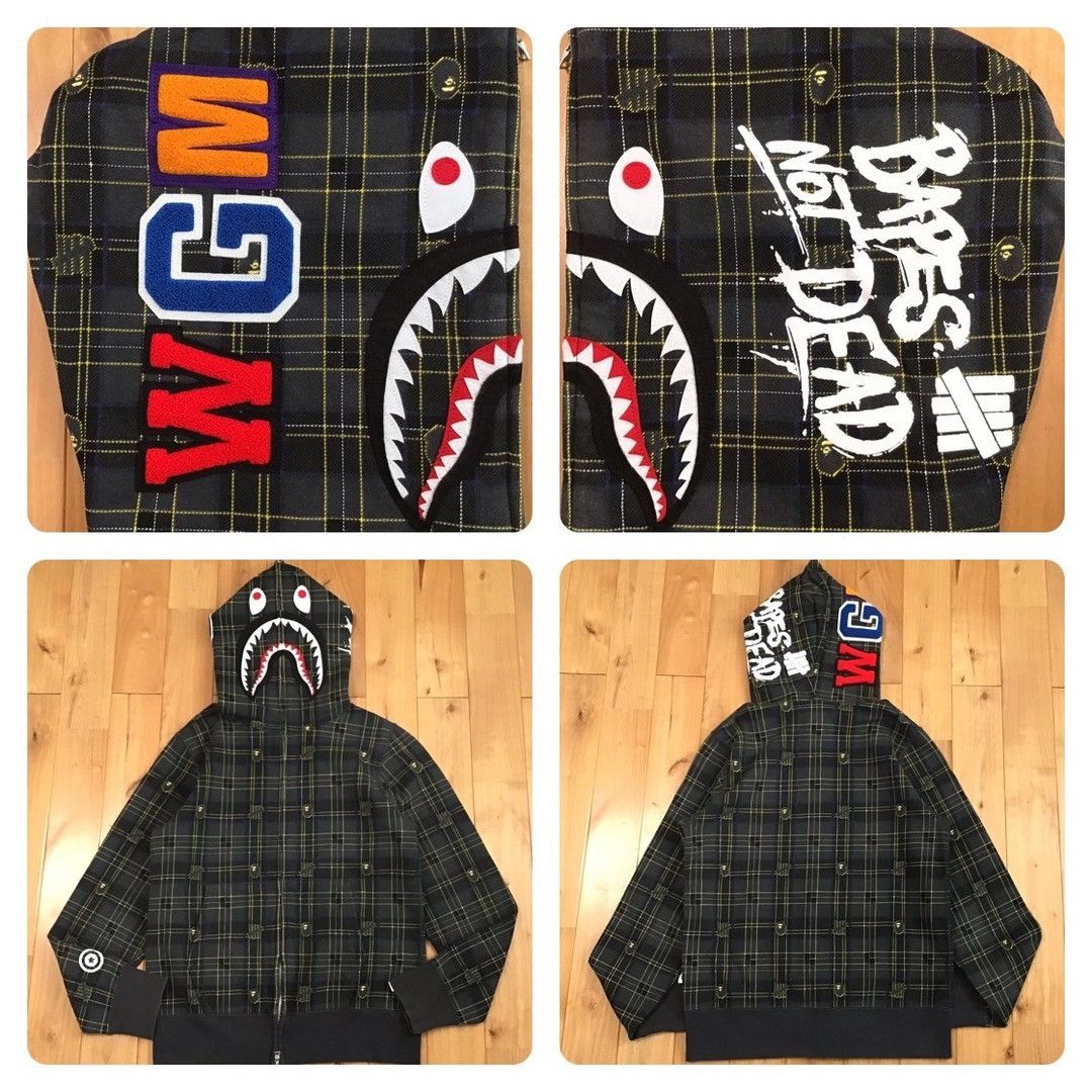 Bape × Undefeated BAPE × Undefeated Check Shark Full Zip Hoodie a bathing ape Size US S / EU 44-46 / 1 - 1 Thumbnail
