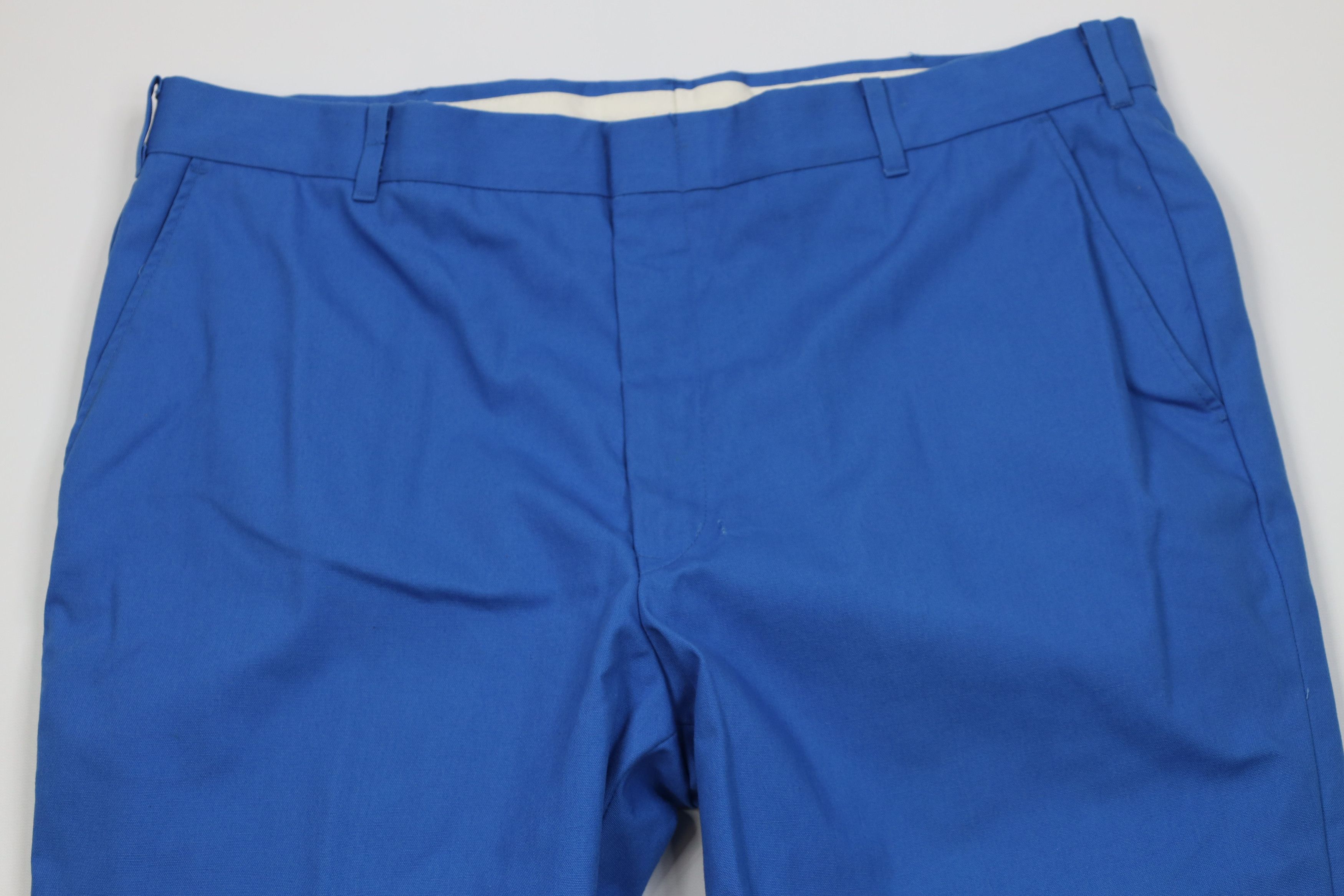 Vintage Vintage 70s Streetwear Wide Leg Chino Pants Royal Blue Size US 38 / EU 54 - 2 Thumbnail