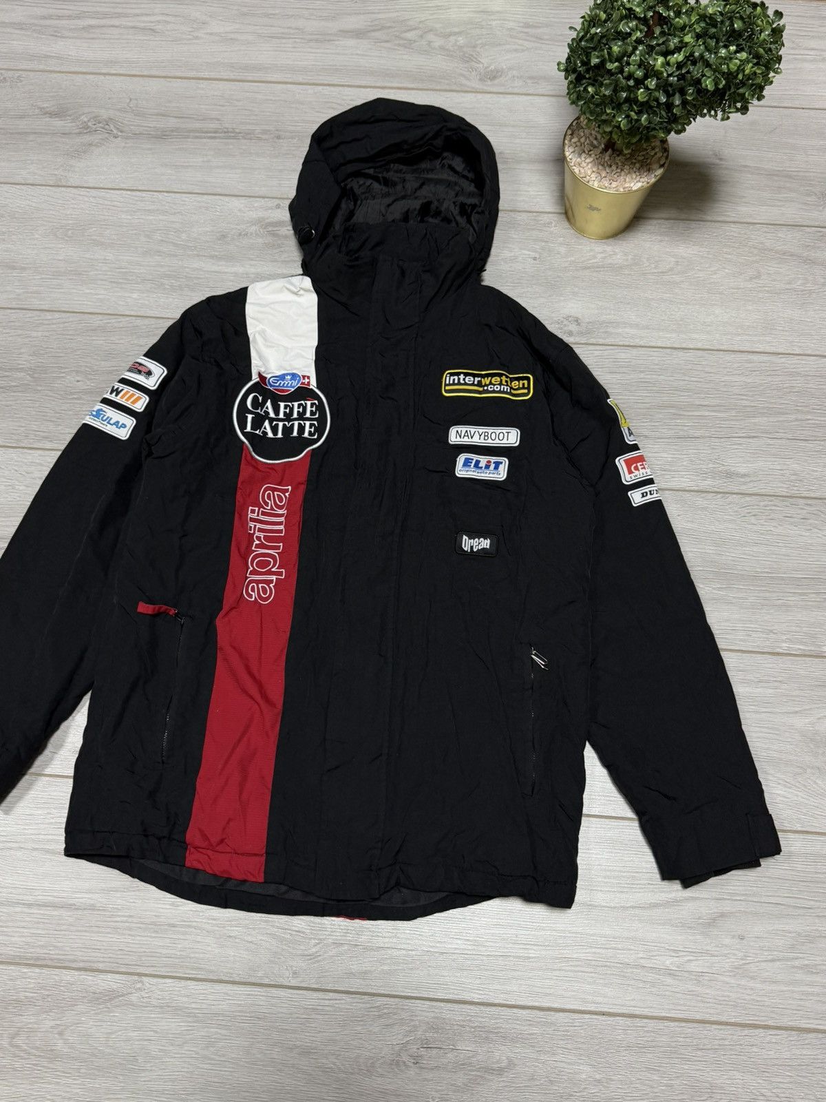 Vintage Caffe Latte Dread Aprilia jacket hooded zip racing team Size US L / EU 52-54 / 3 - 4 Thumbnail