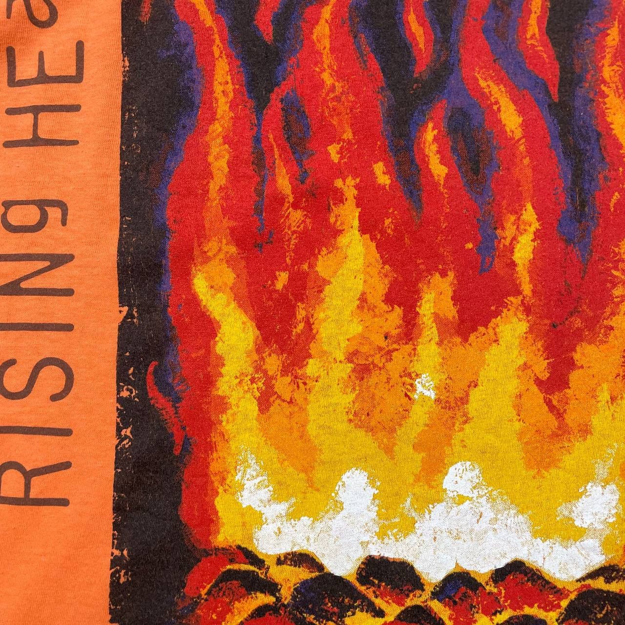 Vintage Vintage 90s Rising Heat Art T Shirt Orange Size XL Size US XL / EU 56 / 4 - 3 Thumbnail