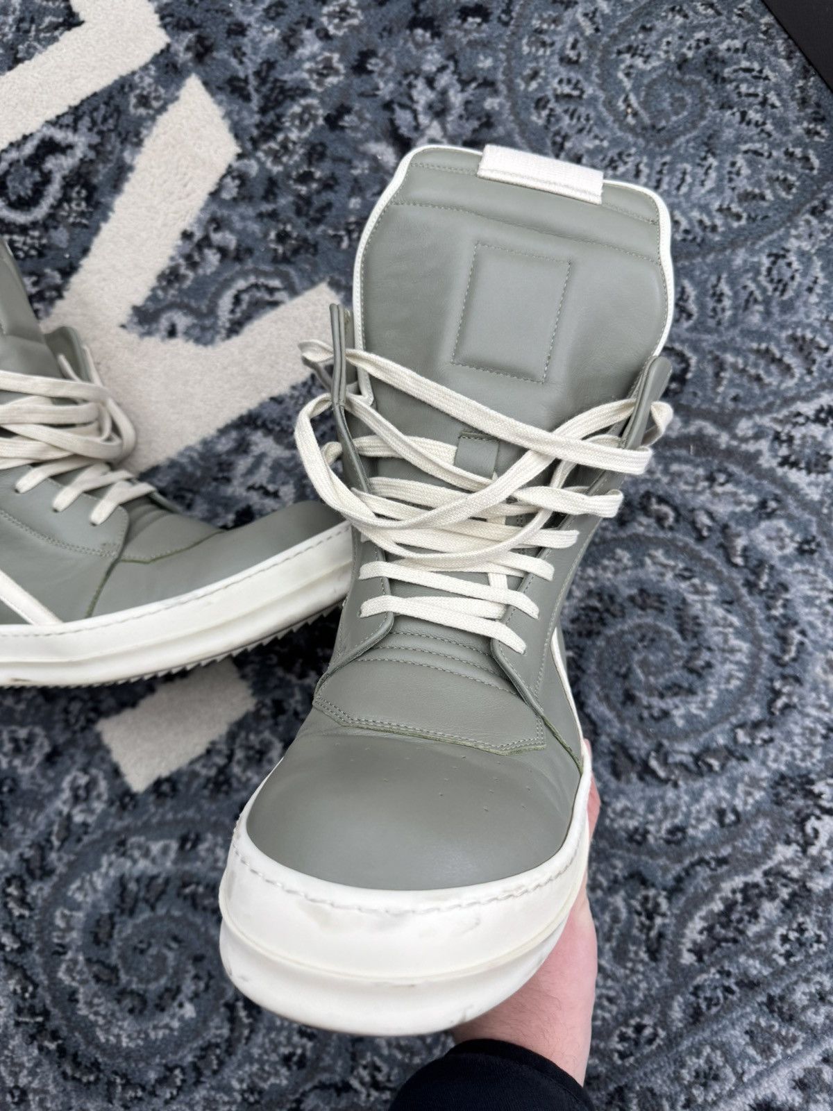 Rick Owens Rick owens geobasket olive green Size US 10 / EU 43 - 4 Thumbnail