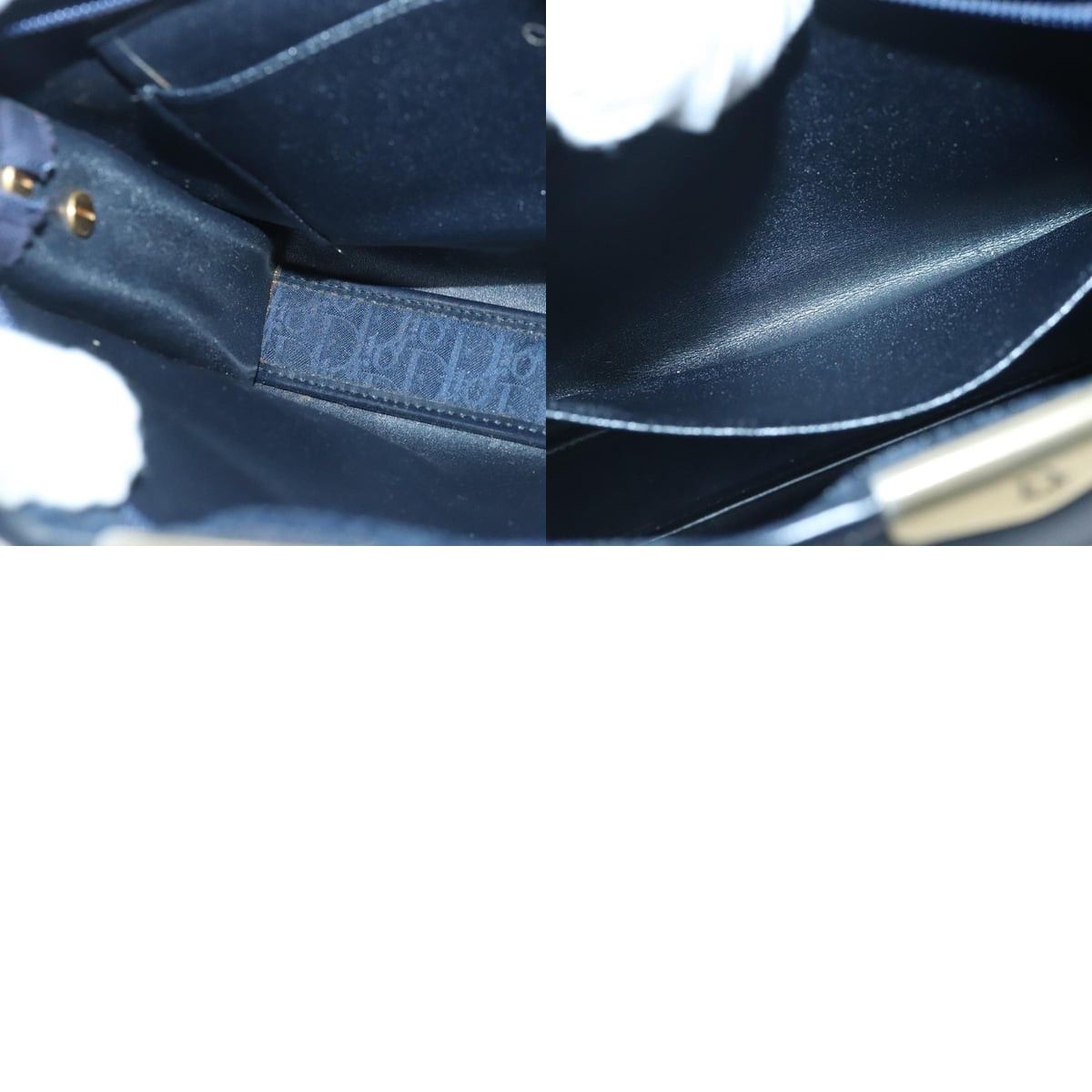 Dior DIOR Trotter Canvas Shoulder Bag Navy Gold Size ONE SIZE - 12 Thumbnail