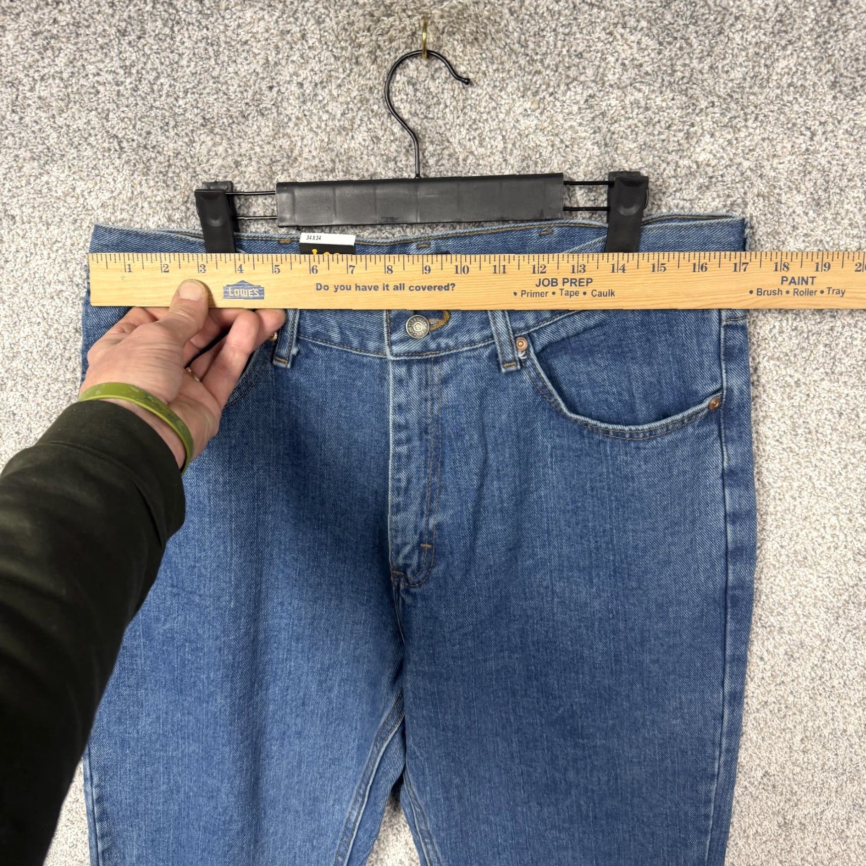 Lee Lee Relaxed Fit Jeans Mens 34x33.5 Blue Denim Straight Leg Stonewash Normcore Cotton 5-Pocket Men Spring Summer Fall Winter Jeans Mens Size US 34 / EU 50 - 2 Thumbnail