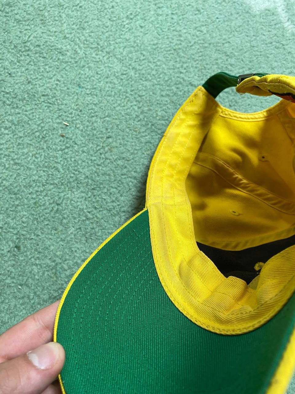 Nike Hats yellow Vintage Nike Cap Y2K big logo streetwear Size ONE SIZE - 12 Thumbnail